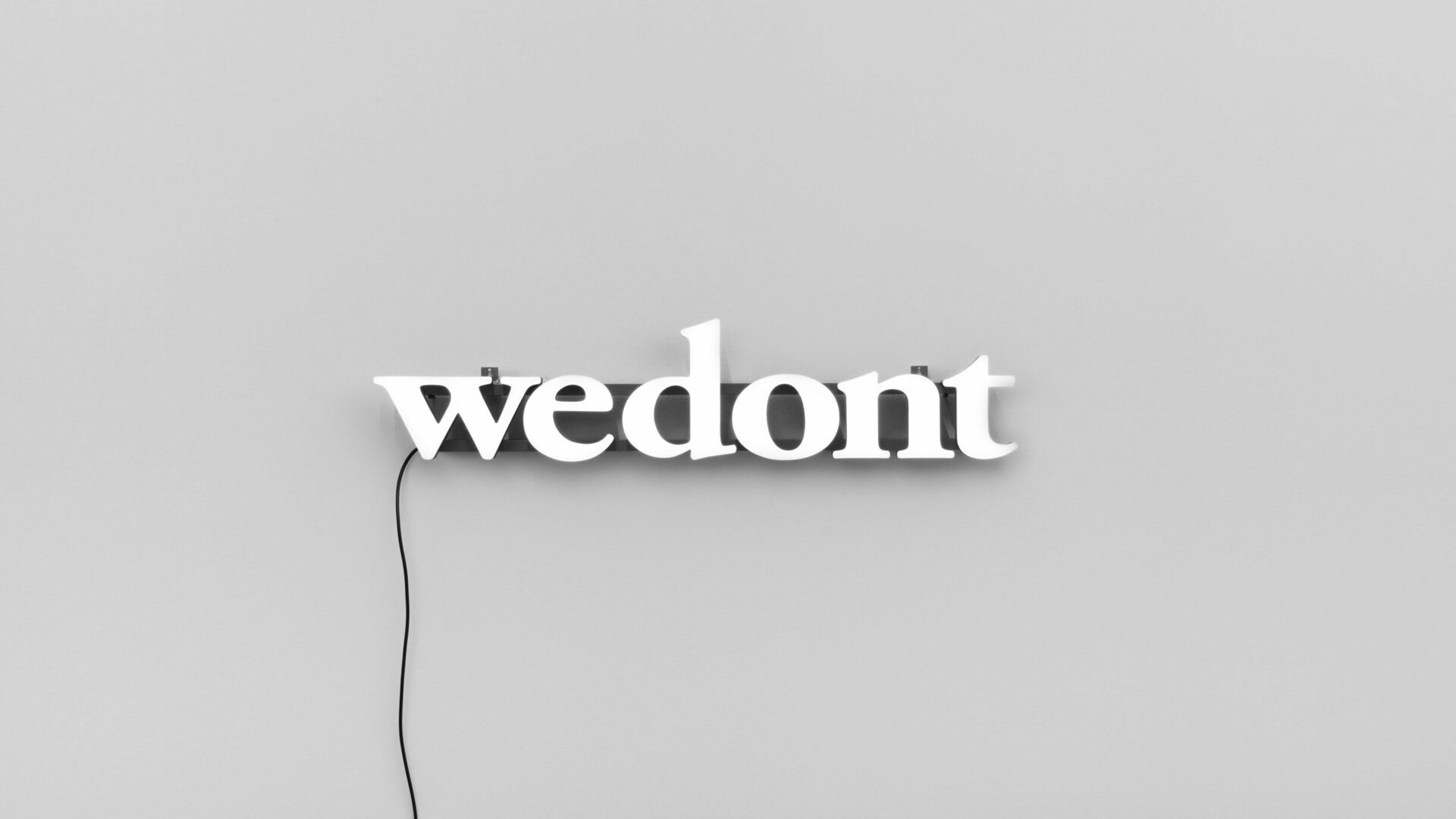 Mathis Altmann, wedont, 2021, LED lighting, acrylic, powder coated steel, 25 x 112 x 7 cm, Edition of 2 + 1 AP