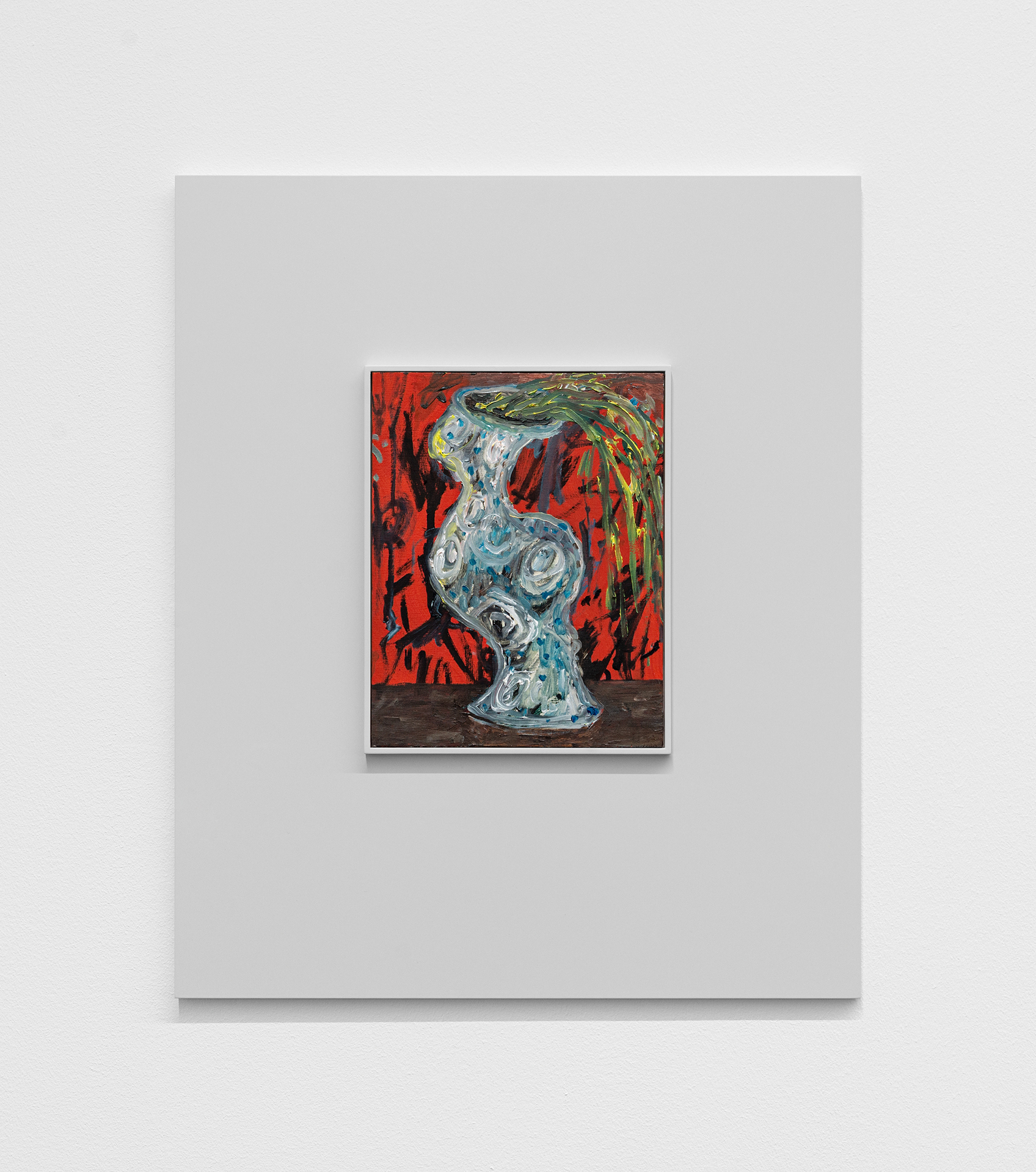 Camillo Paravicini, Chinese Vase, 2021, Oil on wood in wooden frame, 60 x 50 cm