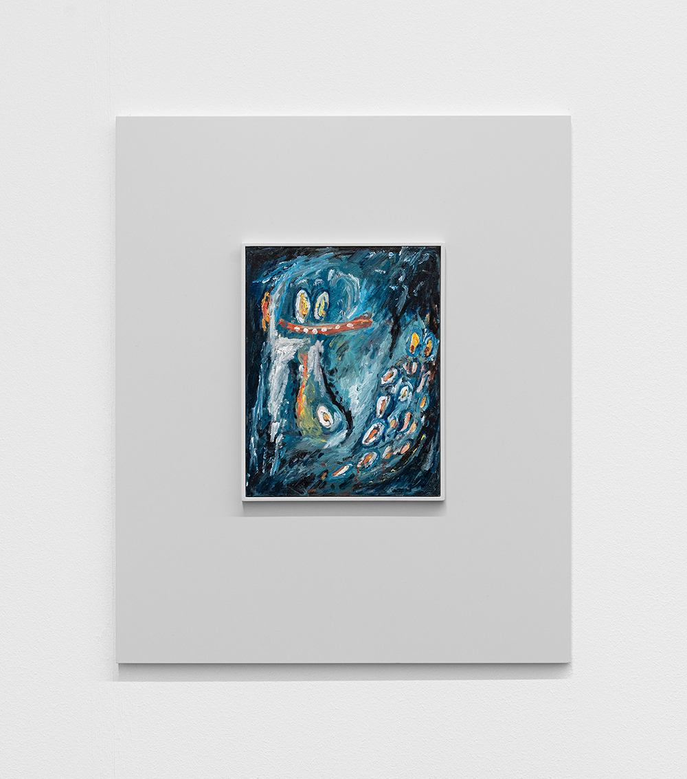 Camillo Paravicini, Uncle Scrooge on Shrooms, 2021, Oil on wood in wooden frame, 60 x 50 cm