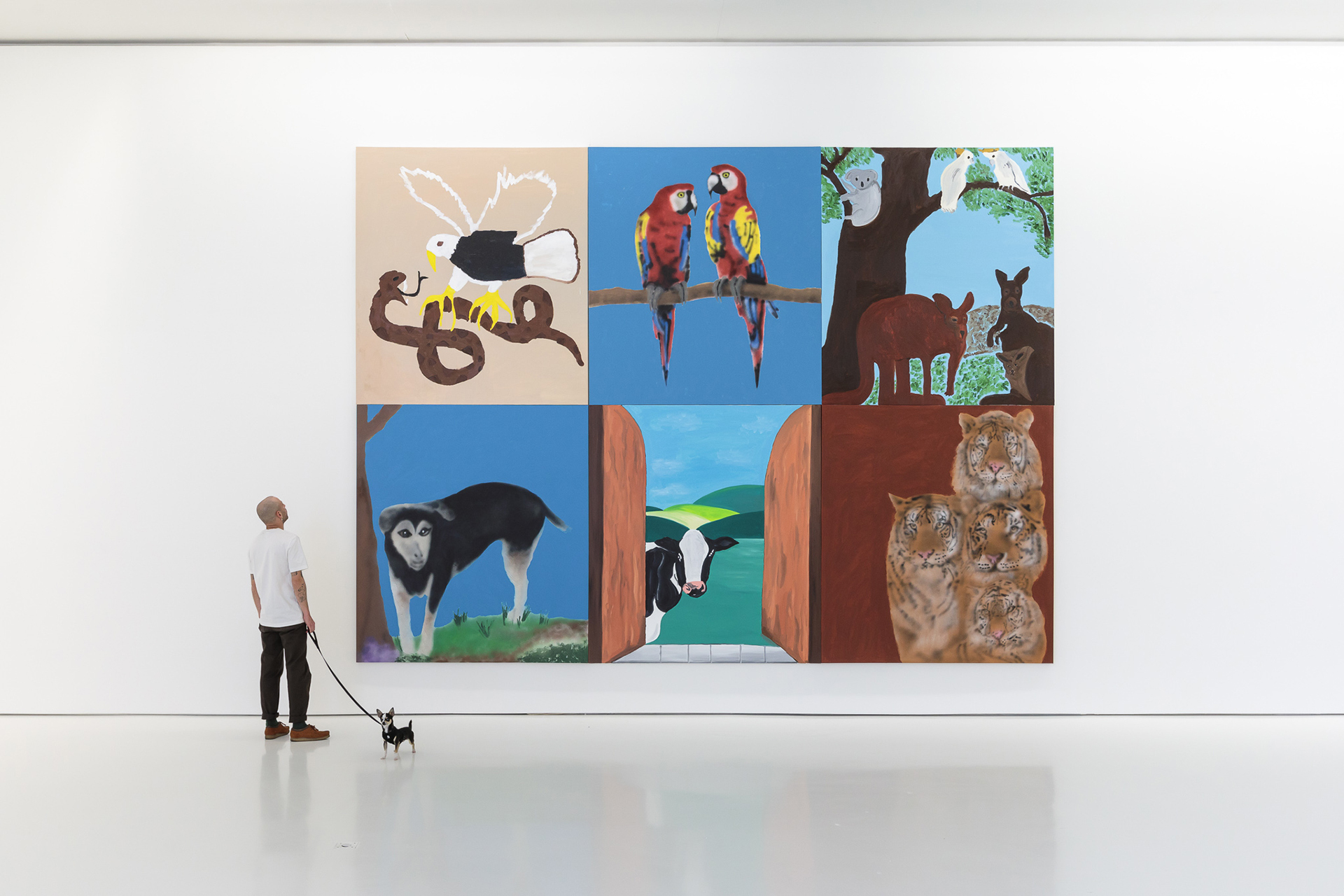 Ricardo Passaporte, Car Wash Animals, 2021, Painting Installation view at Galeria Duarte Sequeira