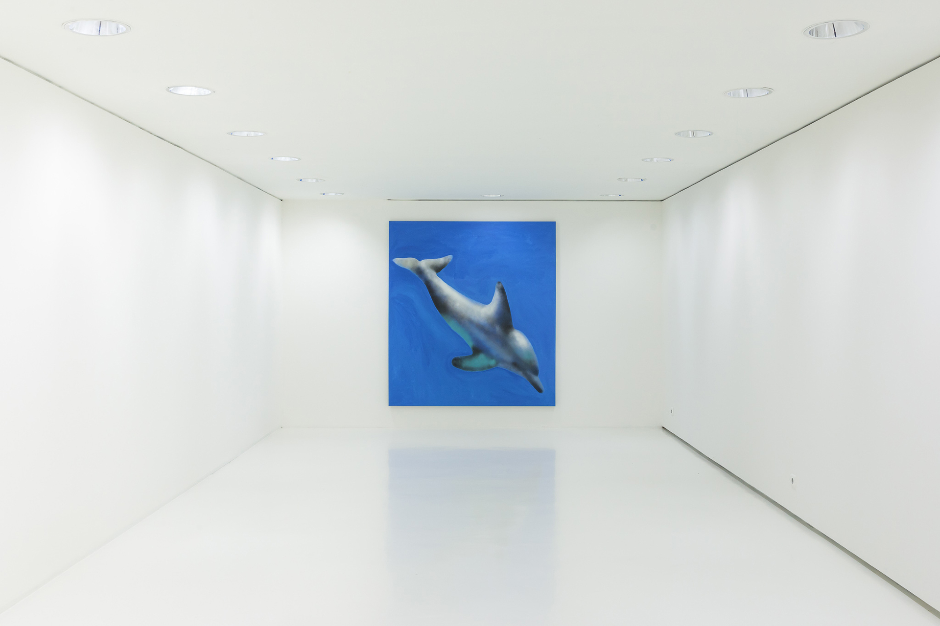 Ricardo Passaporte, T.R Dolphin, 2021 Acrylic and spray paint on canvas, 200 x 180 cm