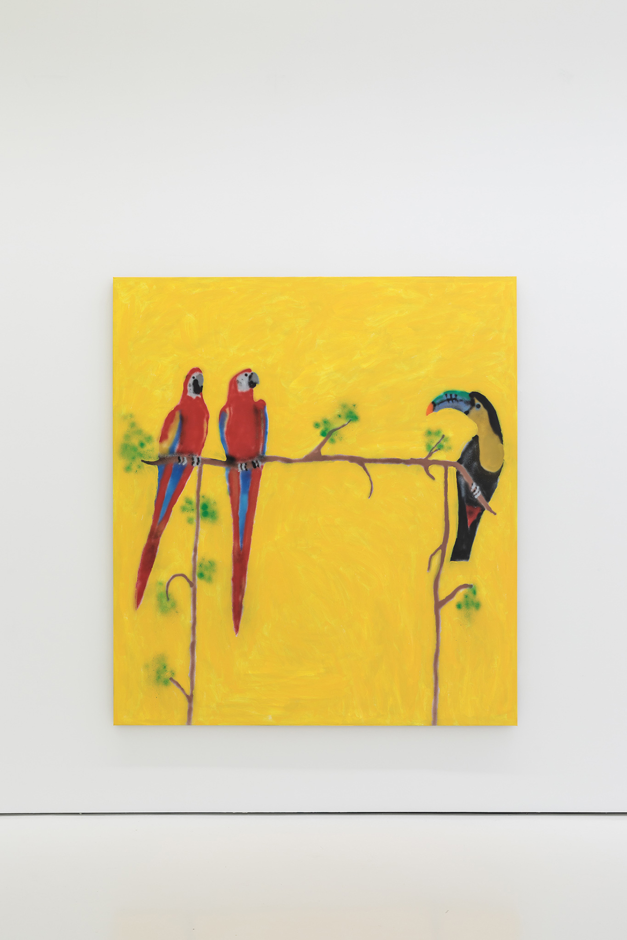 Ricardo Passaporte, Pássaros, 2021, Acrylic and spray paint on canvas, 200 x 180 cm