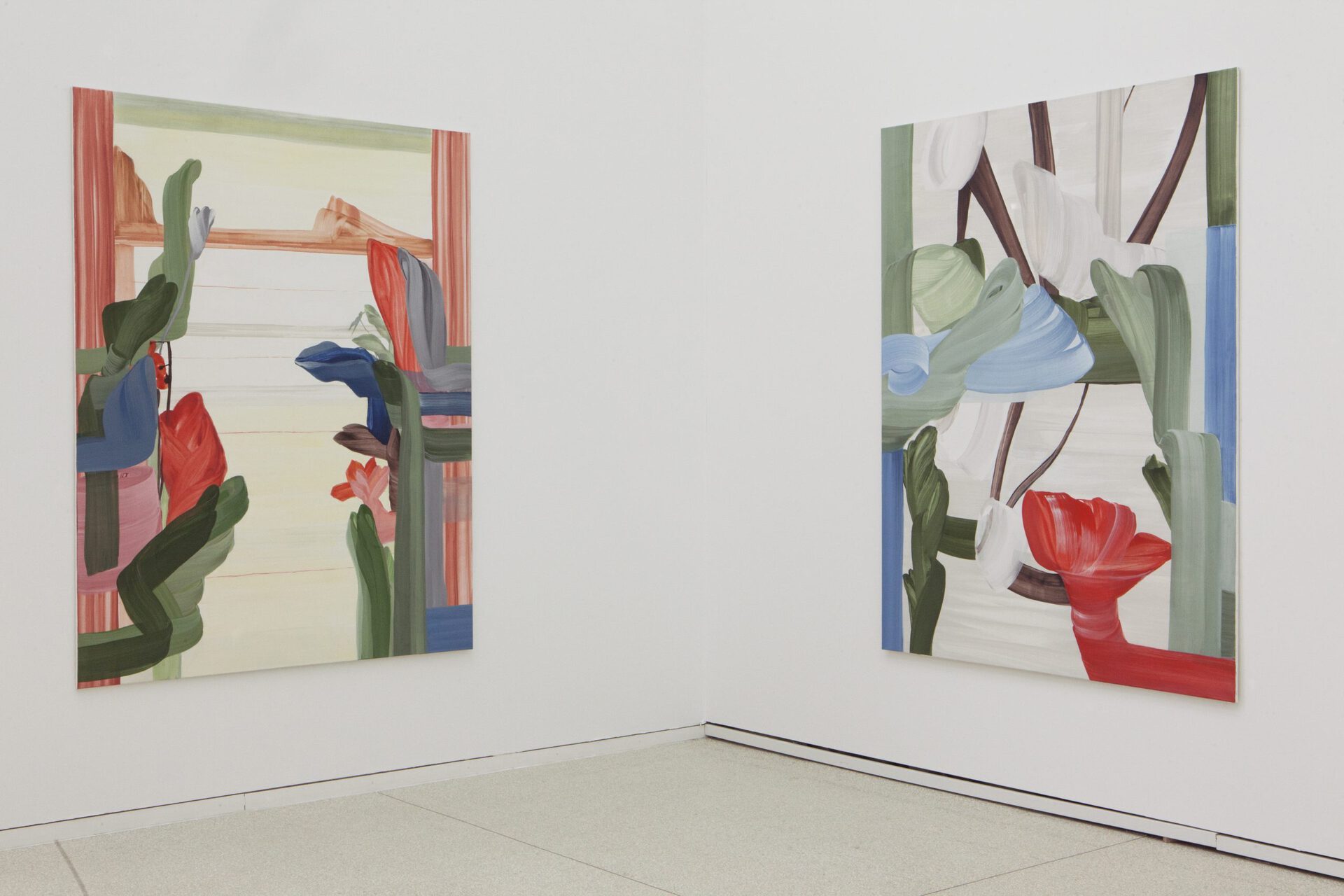 Mojé Assefjah exhibition view: WERK.STOFF Painting Award, Heidelberger Kunstverein, 2021. © Markus Kaesler & HDKV Courtesy the artist and Galerie Tanit, Munich