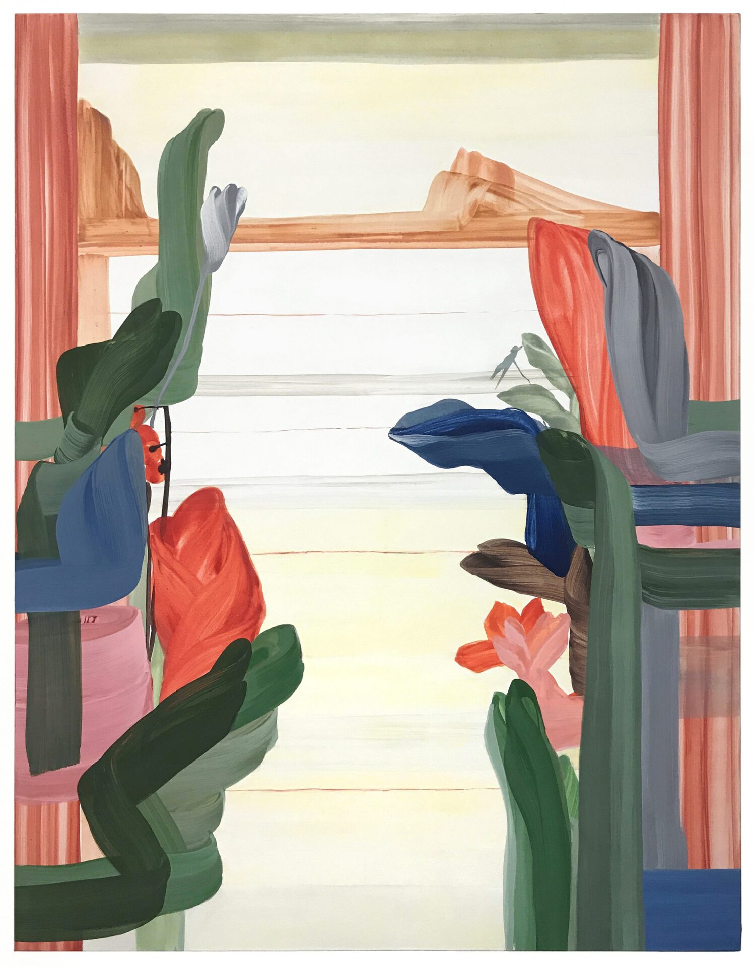 Mojé Assefjah Bird’s Song, 2021, egg tempera on nettle, exhibition view: WERK.STOFF Painting Award, Heidelberger Kunstverein, 2021. © Markus Kaesler & HDKV Courtesy the artist and Galerie Tanit, Munich