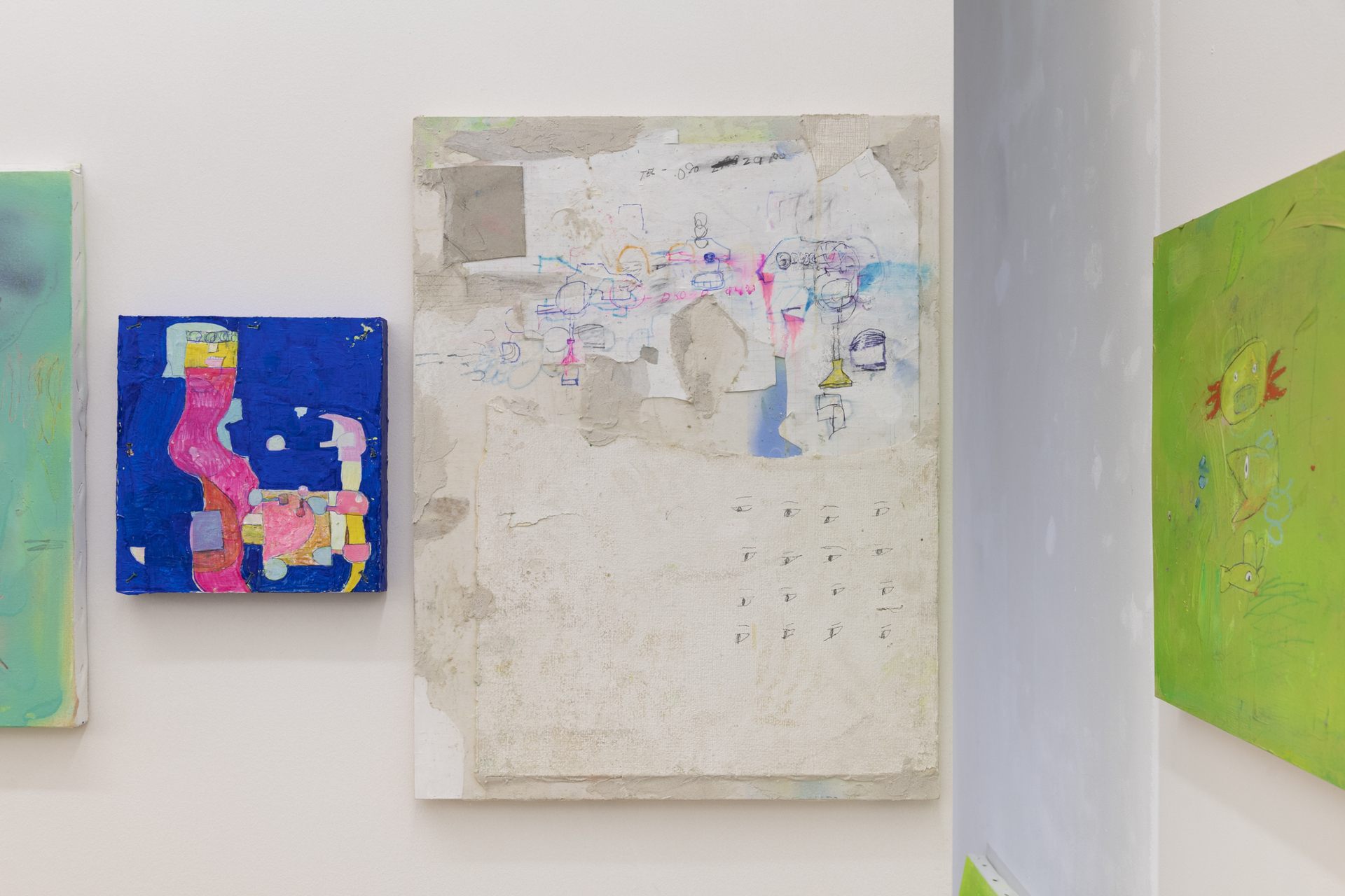 Calender 650x500mm Wall paper, Modeling paste, Pen, Pencil, Marker on panel 2021