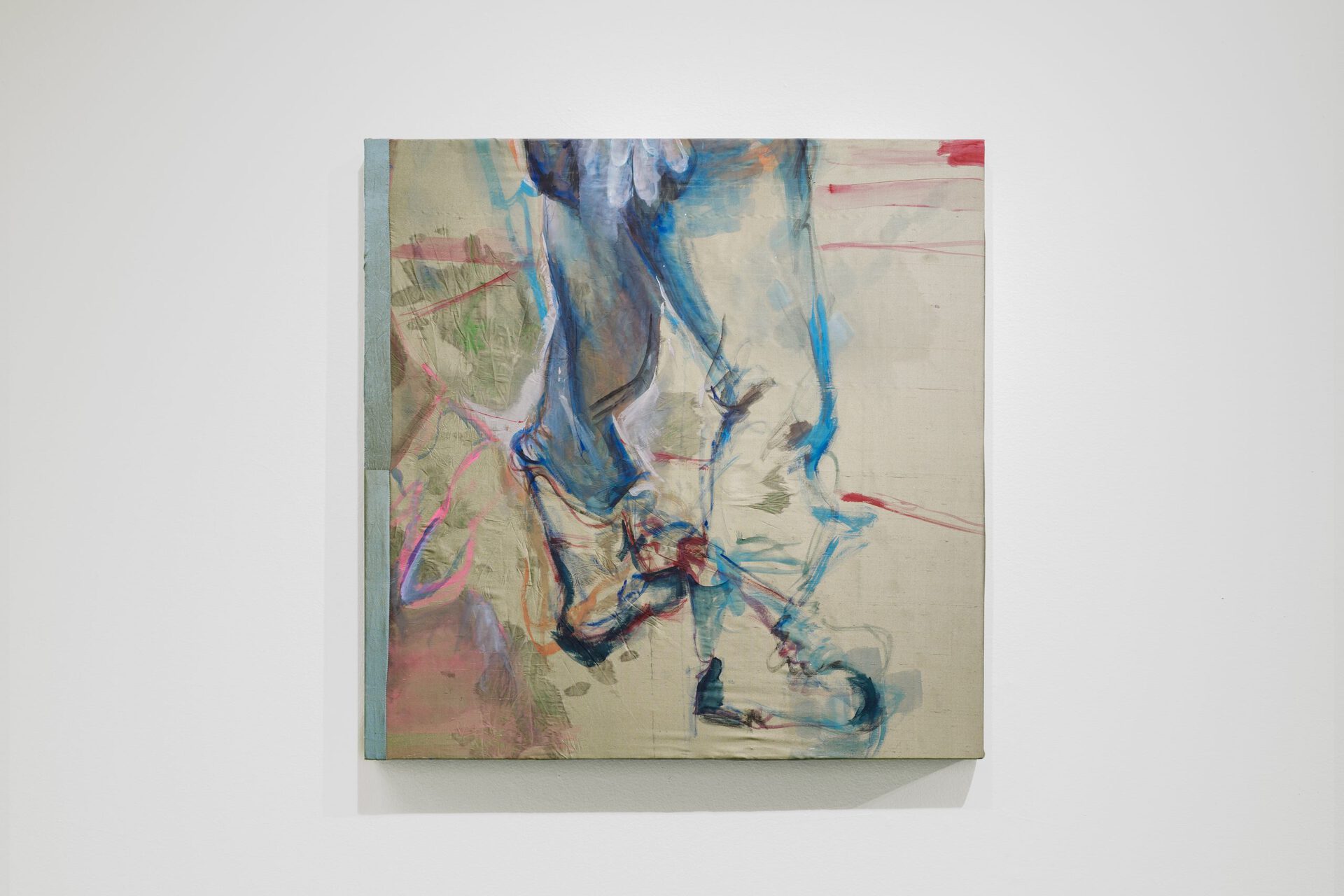 Maggie Crowley, People's Gas Meter Reader, 2021, gouache on silk, 30 x 30 inches