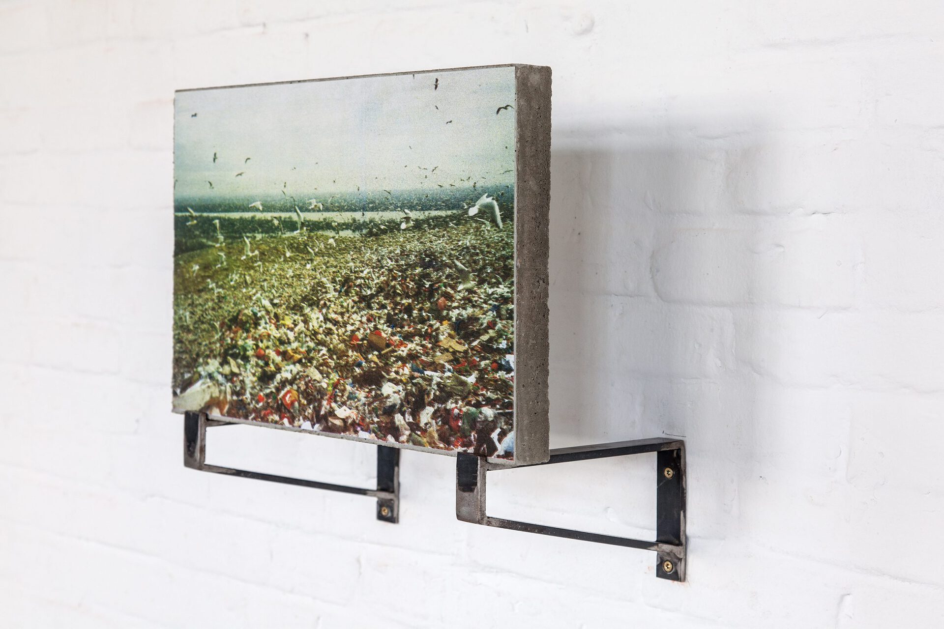 Gaëlle Leenhardt, VINCA 2: Risograph print, 4 layers, glued on concrete, edition of 25 prints, 41x27x3cm, 2021