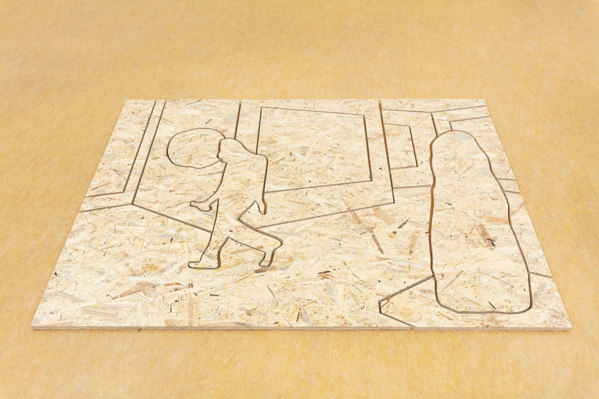Sebastian Jung, Puzzle, 2021, CNC-cut OSB, 120 x 170 cm, multiple, open edition