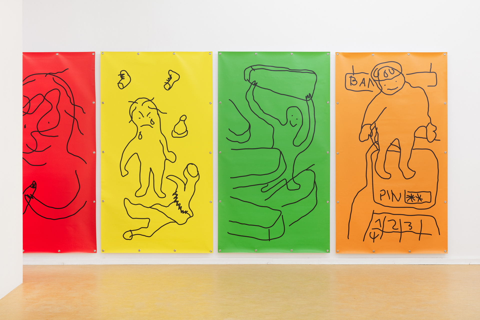 Sebastian Jung, Kinderspiel, 2021, Digital Print on PVC banner, Size variable (each banner 192 x 108 cm), Ed. 3+1 AP