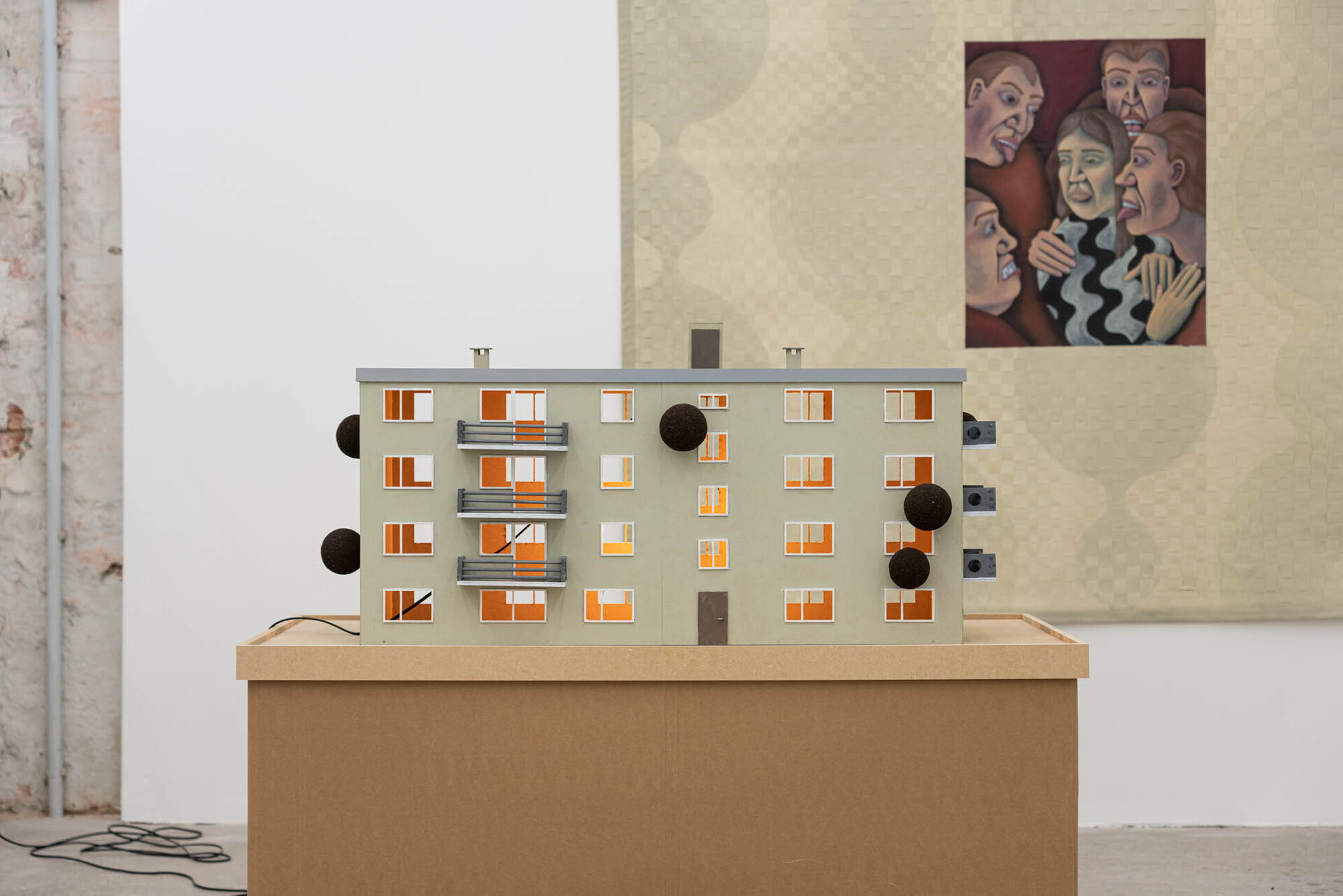 Stefan Fuchs, 'Large growths', 2021, Painted wood, lightbulb, wire, cardboard, 100 × 60 × 123 cm