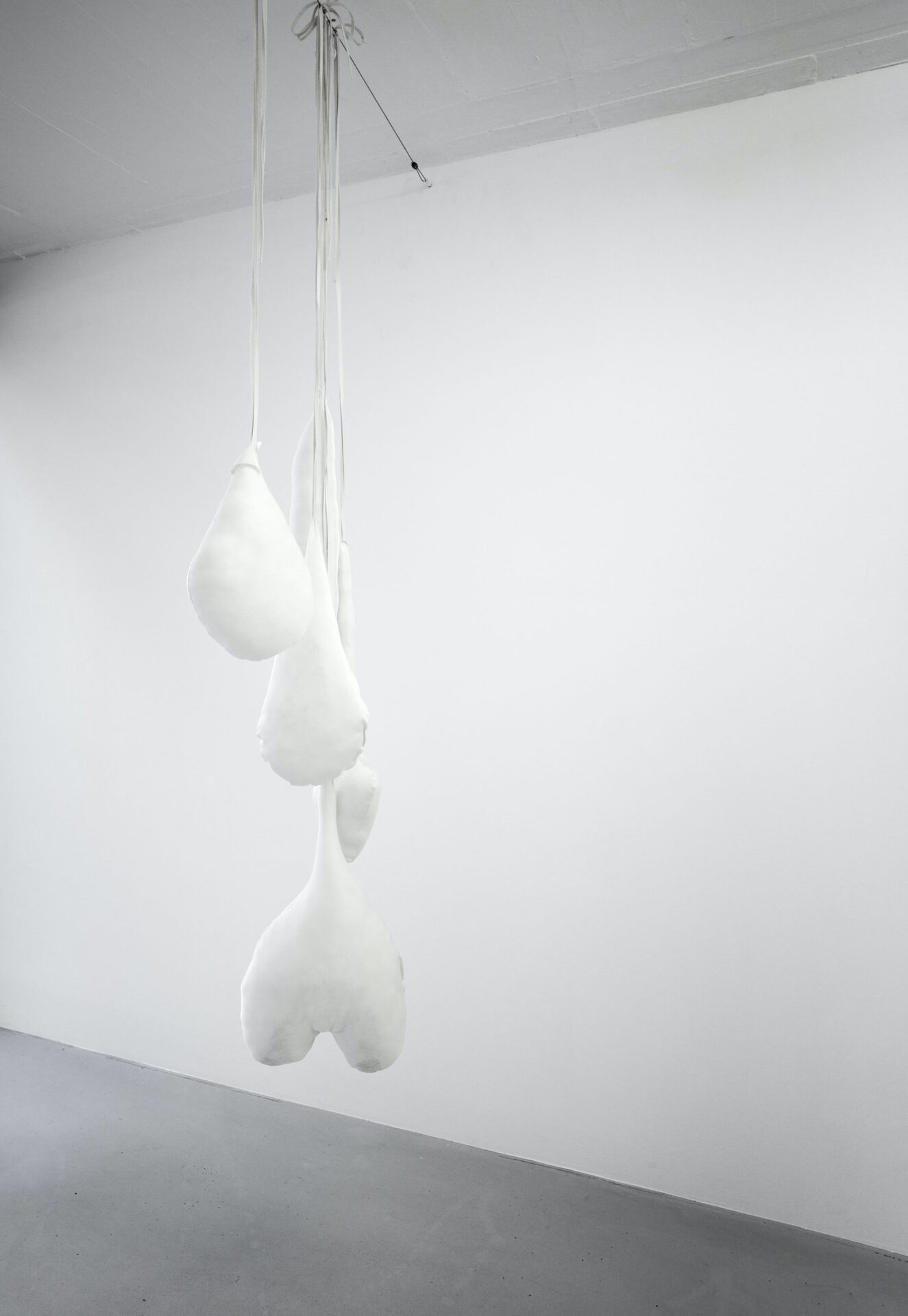 Franca Scholz, Tits and more tears, padded cotton, installation, dimensions variable,2021