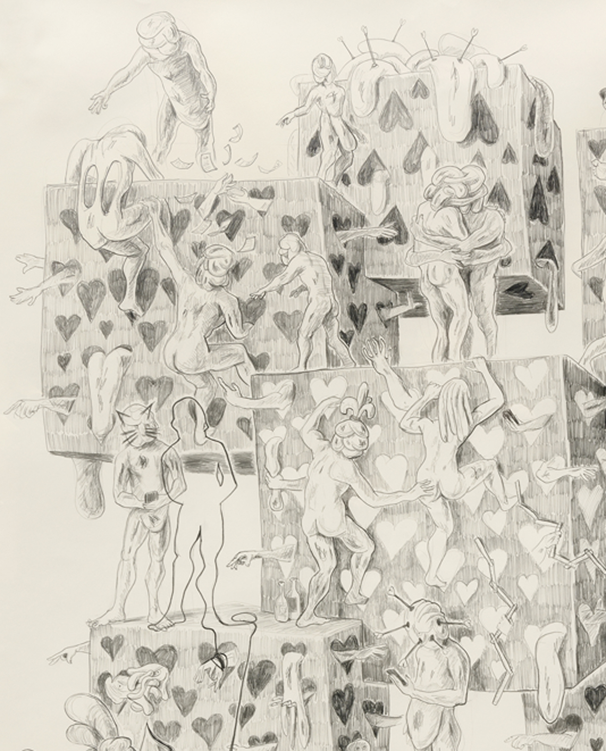 Sebastian Volz, Unsere Liebe lässt Gletscher schmelzen DETAIL, 2020, Pencil on Paper, 185 x 159 cm