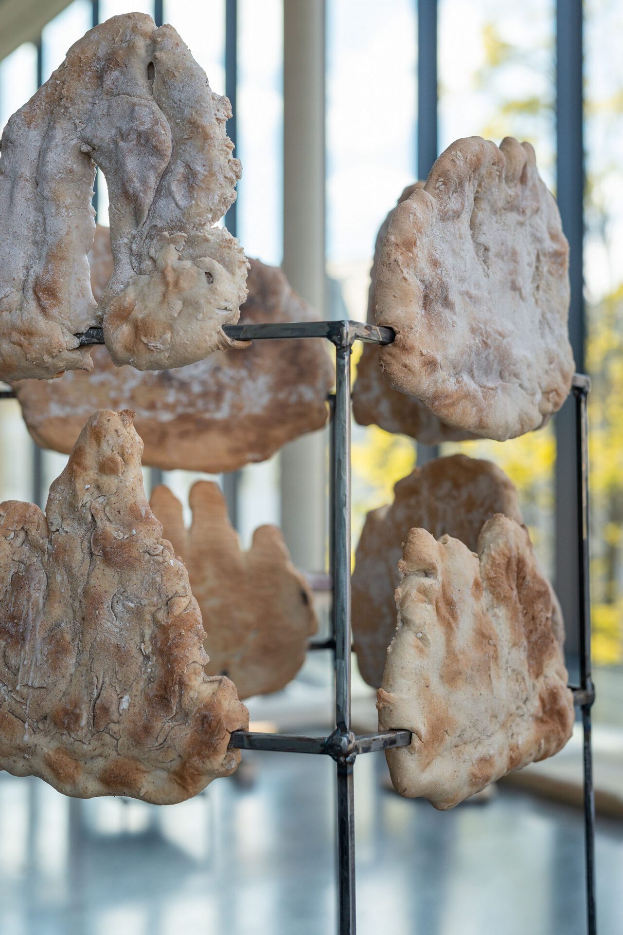 Jakob Kolb / Bread Piece_detail / salt dought, steal, wax / 2021