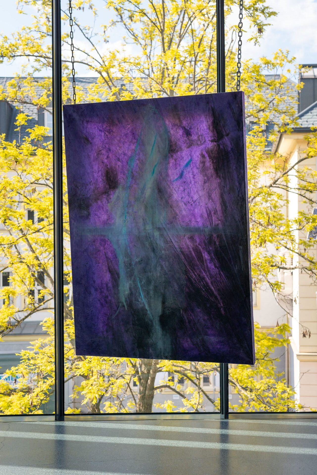Jakob Kolb / Castlevania / oil, lacquer, graphite and pigments on polyester, resin / 2021