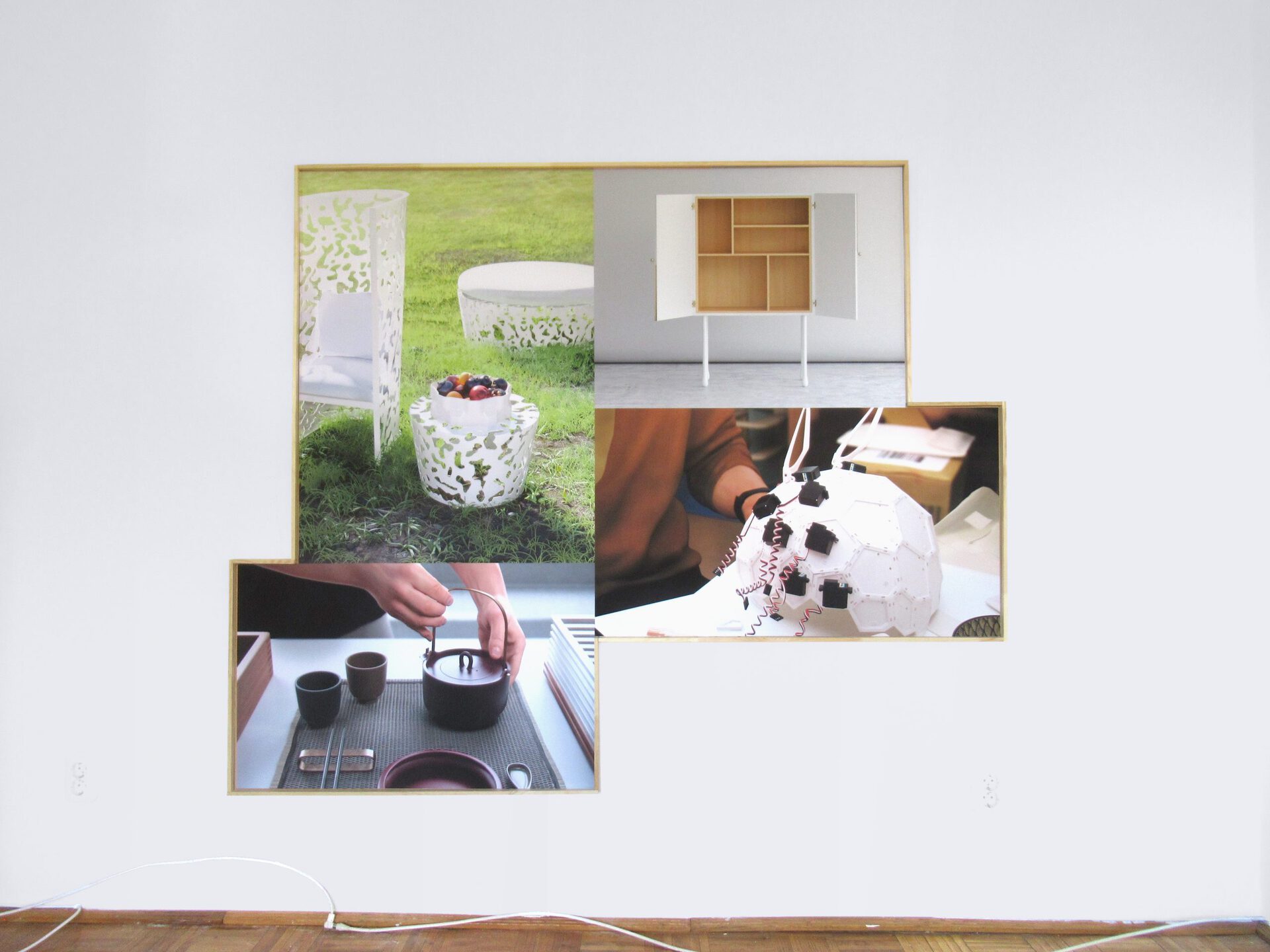 Ariel Helyes, The Creativity of Fredrikson Stallard, Neri & Hu, Moritz Wldemayer nd Mathieu Gustafsson 3D digital re-enactment of four designers previously invited to Wallpaper* Magazine’s Handmade series, presented as digital print, framed 151,5x186 cm