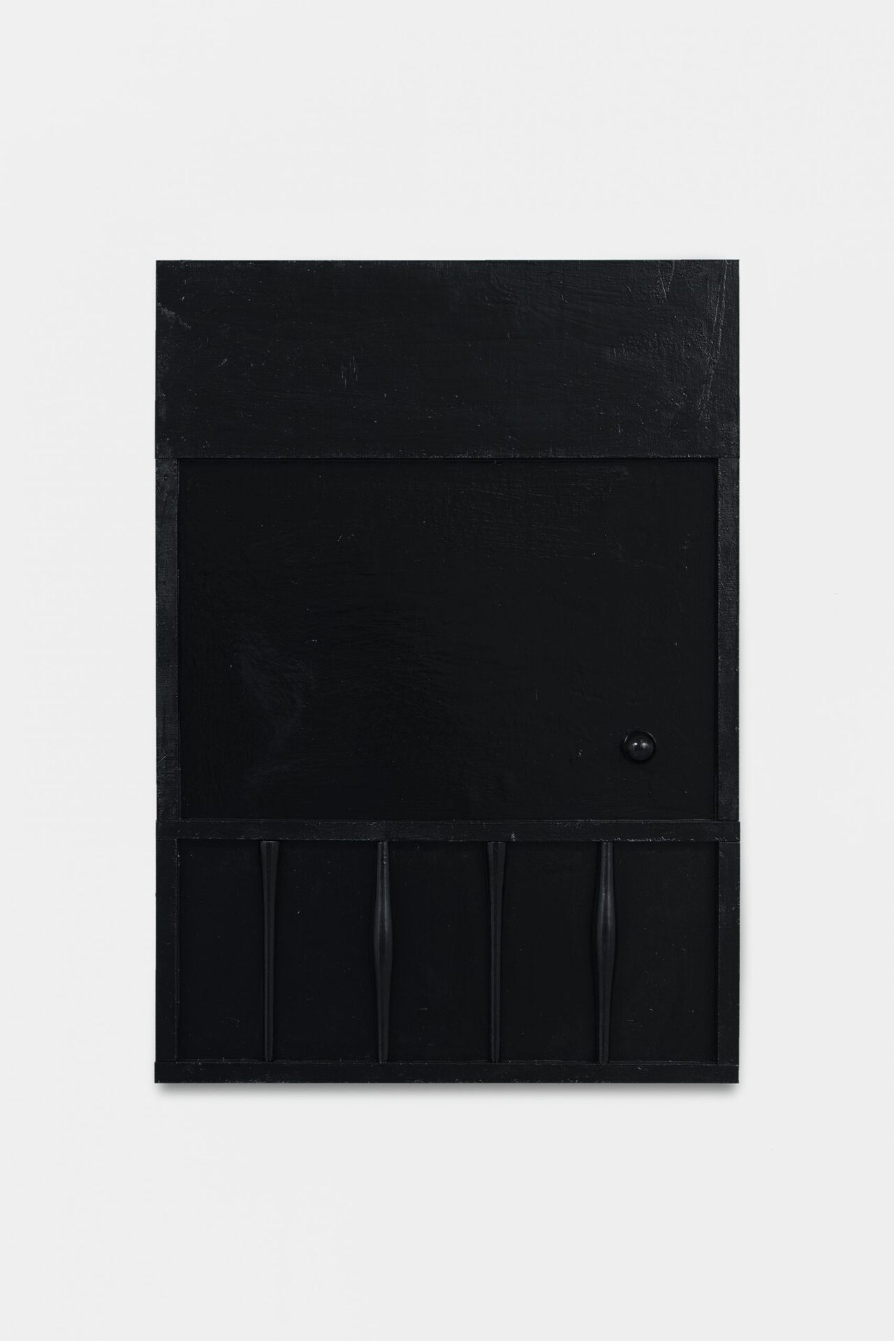 Jordan Derrien, FUCK THE TELEPHONE COMPANY, 2020, Wood, paint, glue, 60x84 cm.