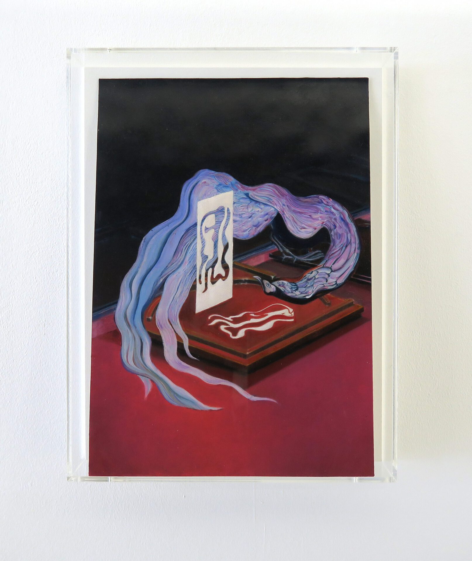 niels Trannois Ettore and lady Amherst, 2021 oil on laser engrave porcelain, plexiglas