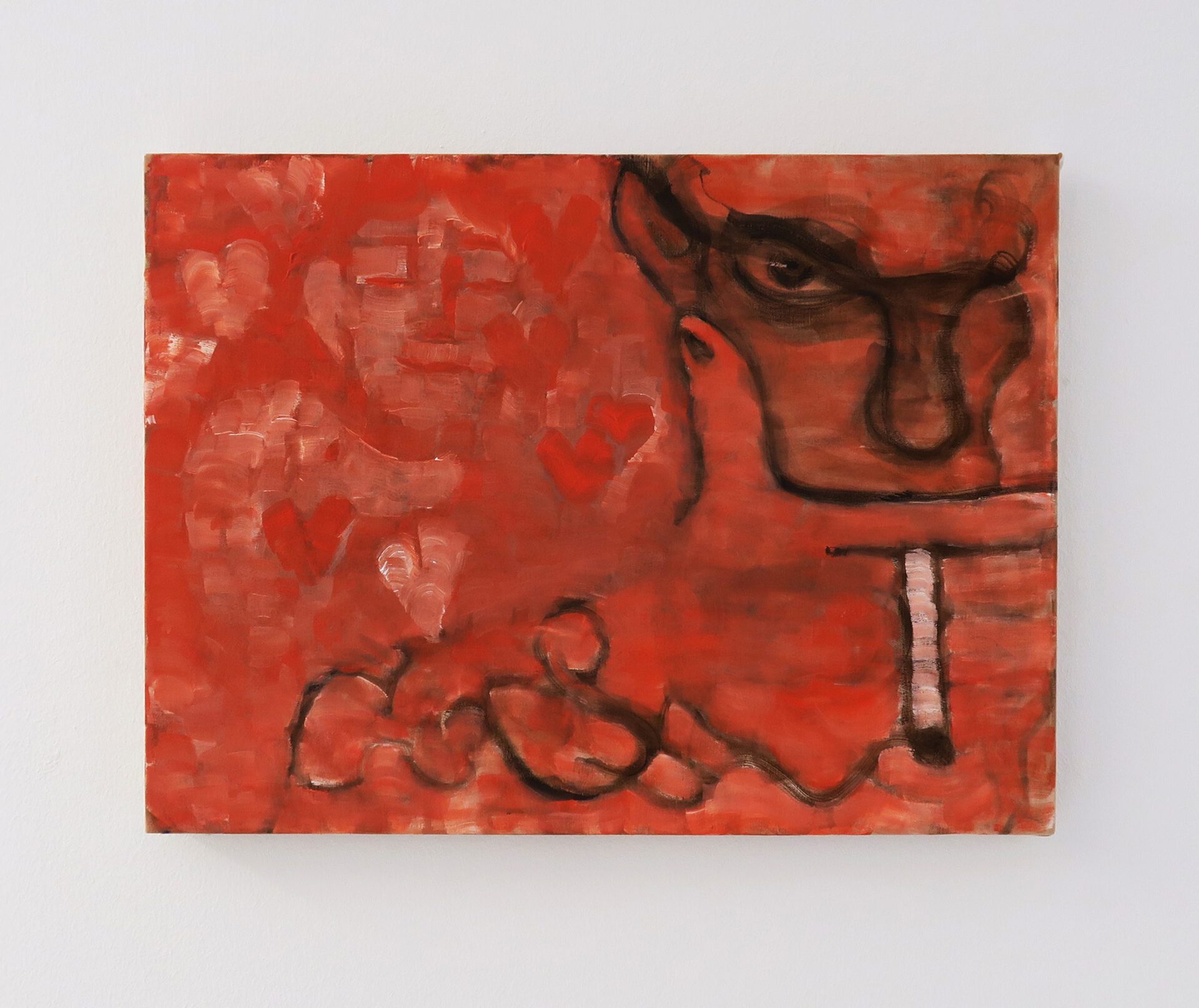 Jessy Razafimandimby Allure & pensées, 2021 oil on bedsheet