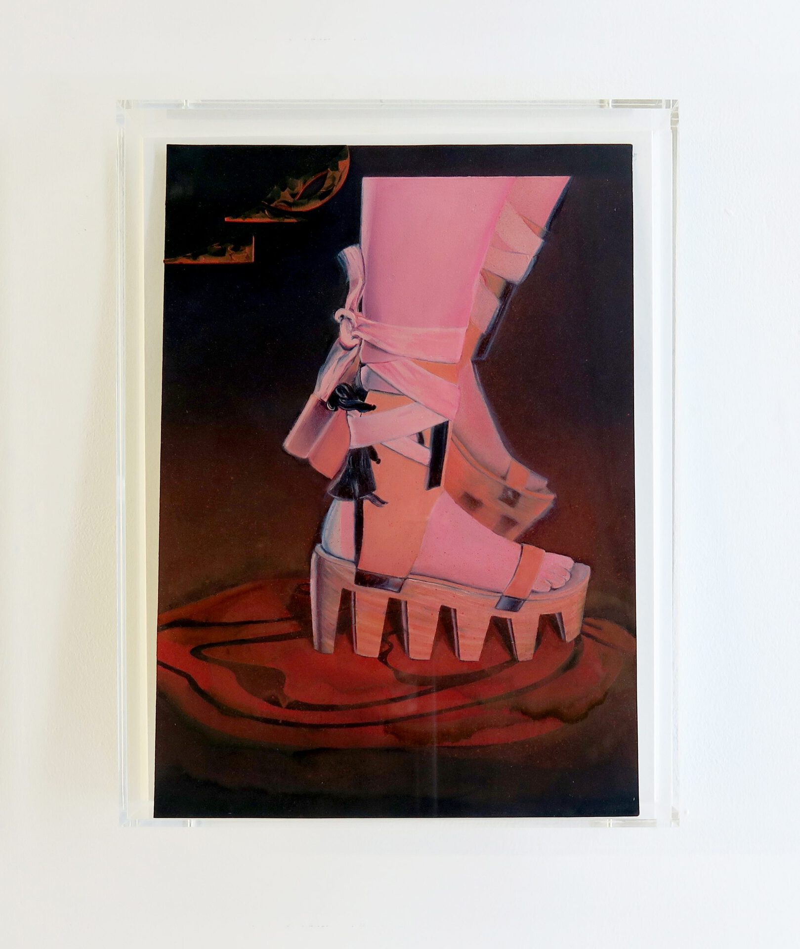 Niels Trannois Discipline in disorder (liquid LCT), 2021 oil on laser engrave porcelain, plexiglas