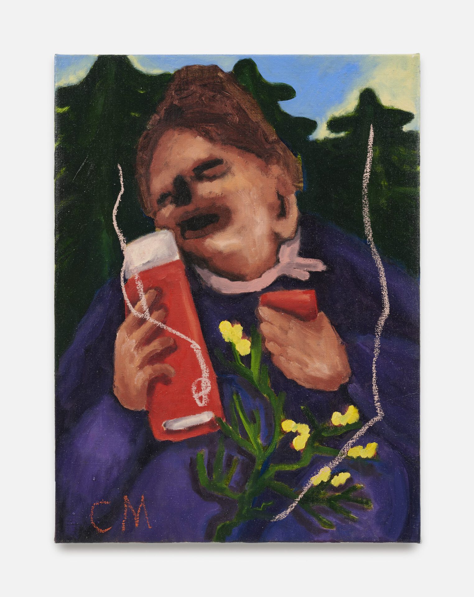 Conny Maier, Abwarten, 2021, oil, oilstick, oilpastel on canvas 80 x 60 cm