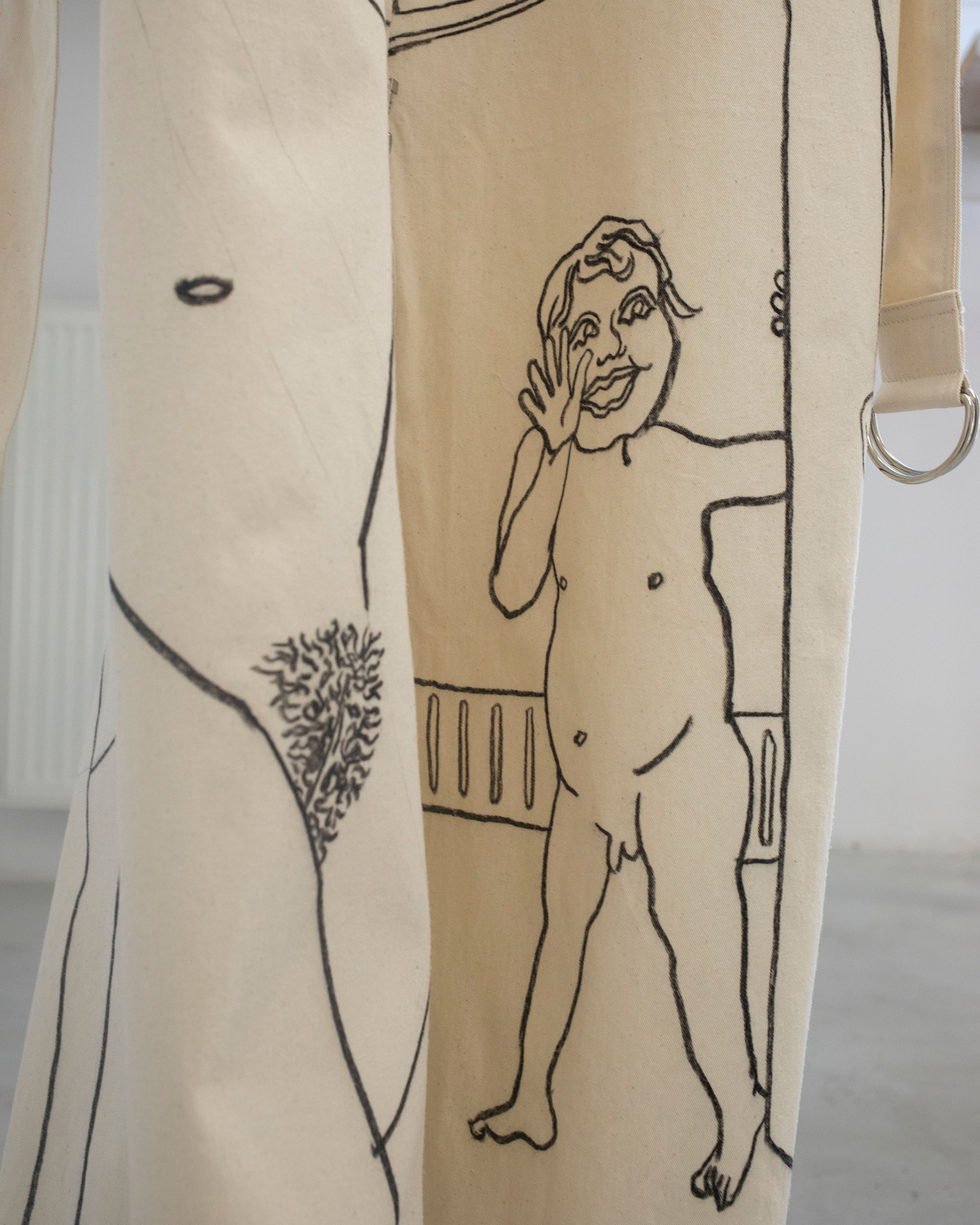 David Schiesser, ICE 577, 2020, Canvas, charcoal Dimensions variable (detail)