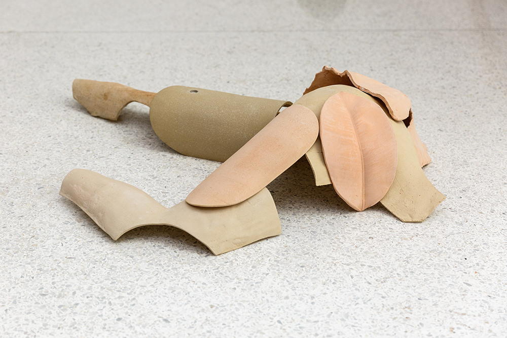Athanasios Argianas, Tilebodies (sleepers) Set 1, 2021, Various ceramic bodies, 25 x 110 x 80 cm.