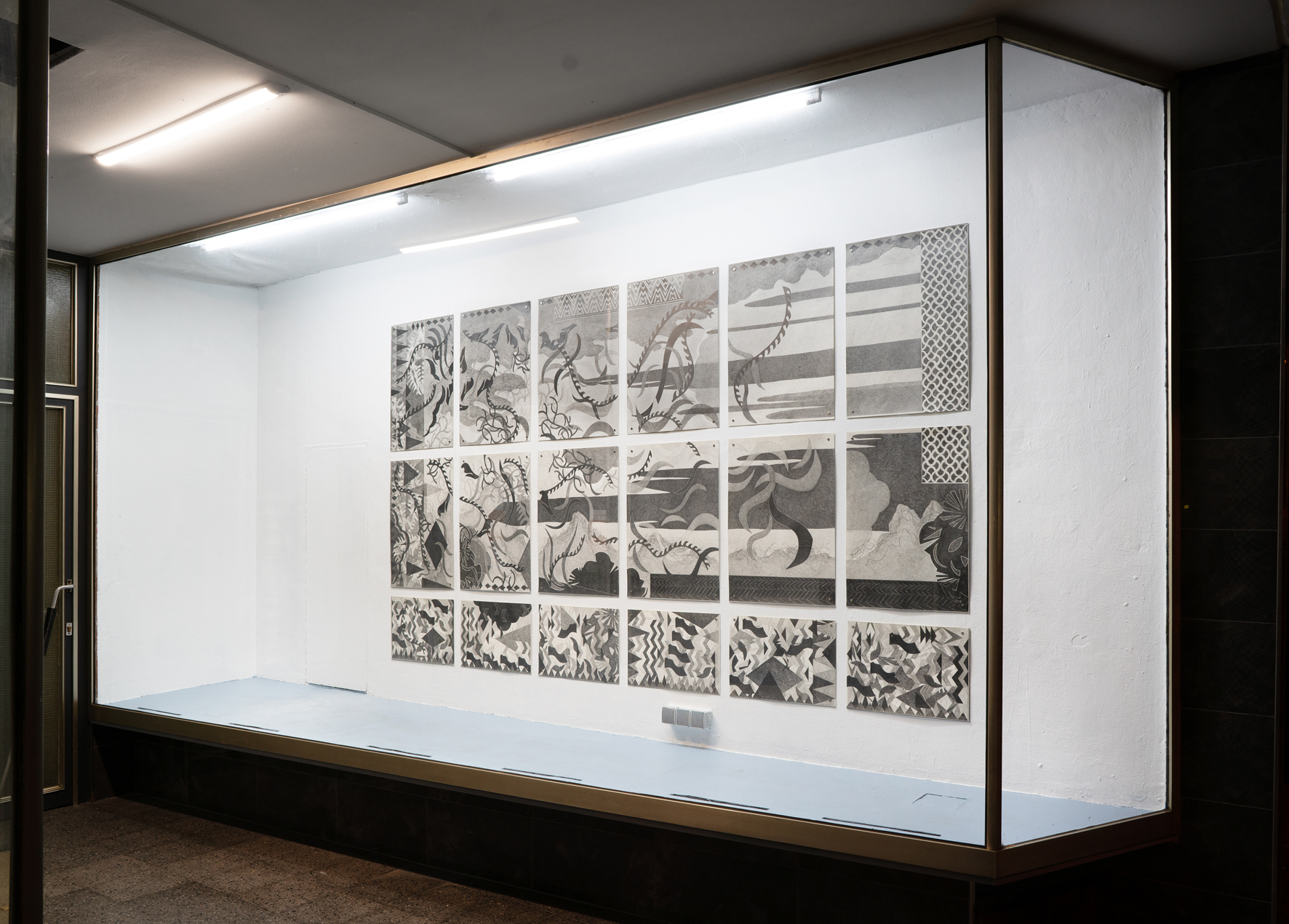Ricarda Hoop, la possibilité d'une randonnée, 325 x 185 cm, Bleistift auf Papier