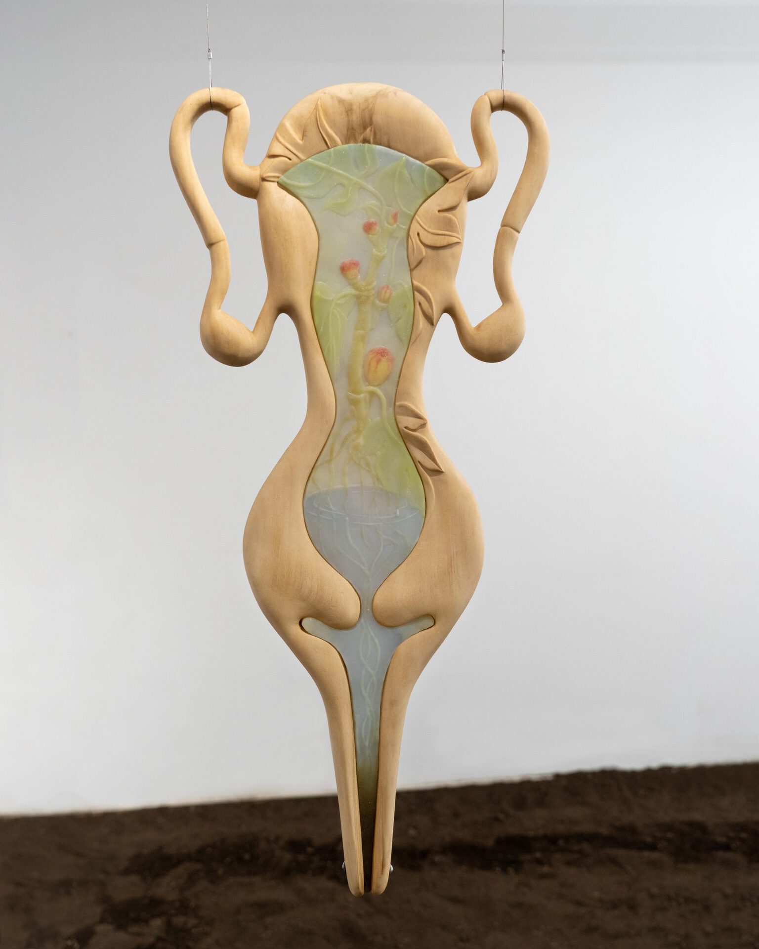 Liao Wen,On The Eastern Horizon,2021, Limewood,Silicone, 35x78x3.5cm