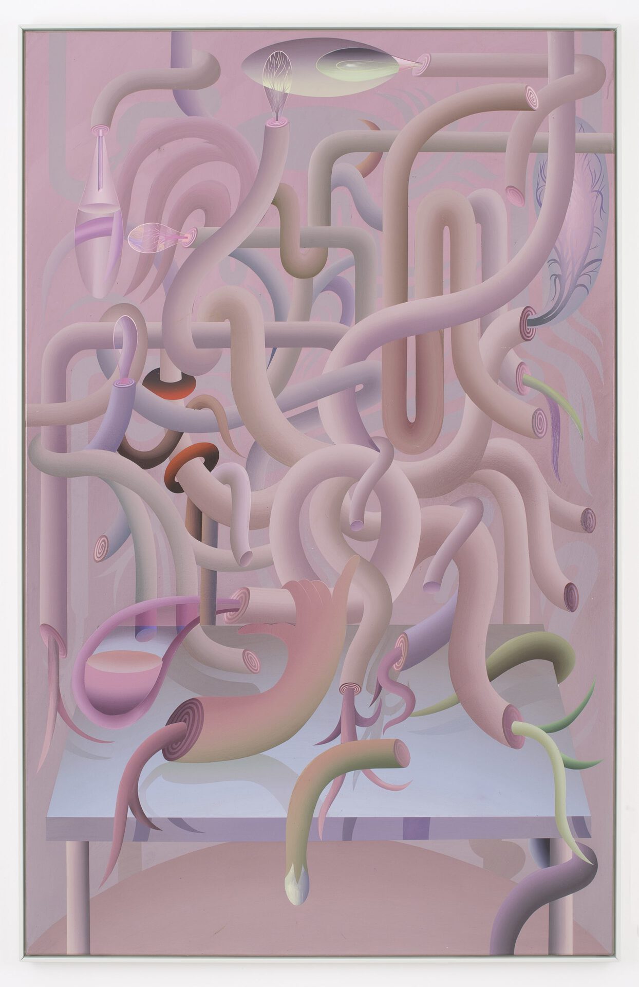 Face powder tree, glue and damar warnish on 220x140cm - framed, 2021 canvas