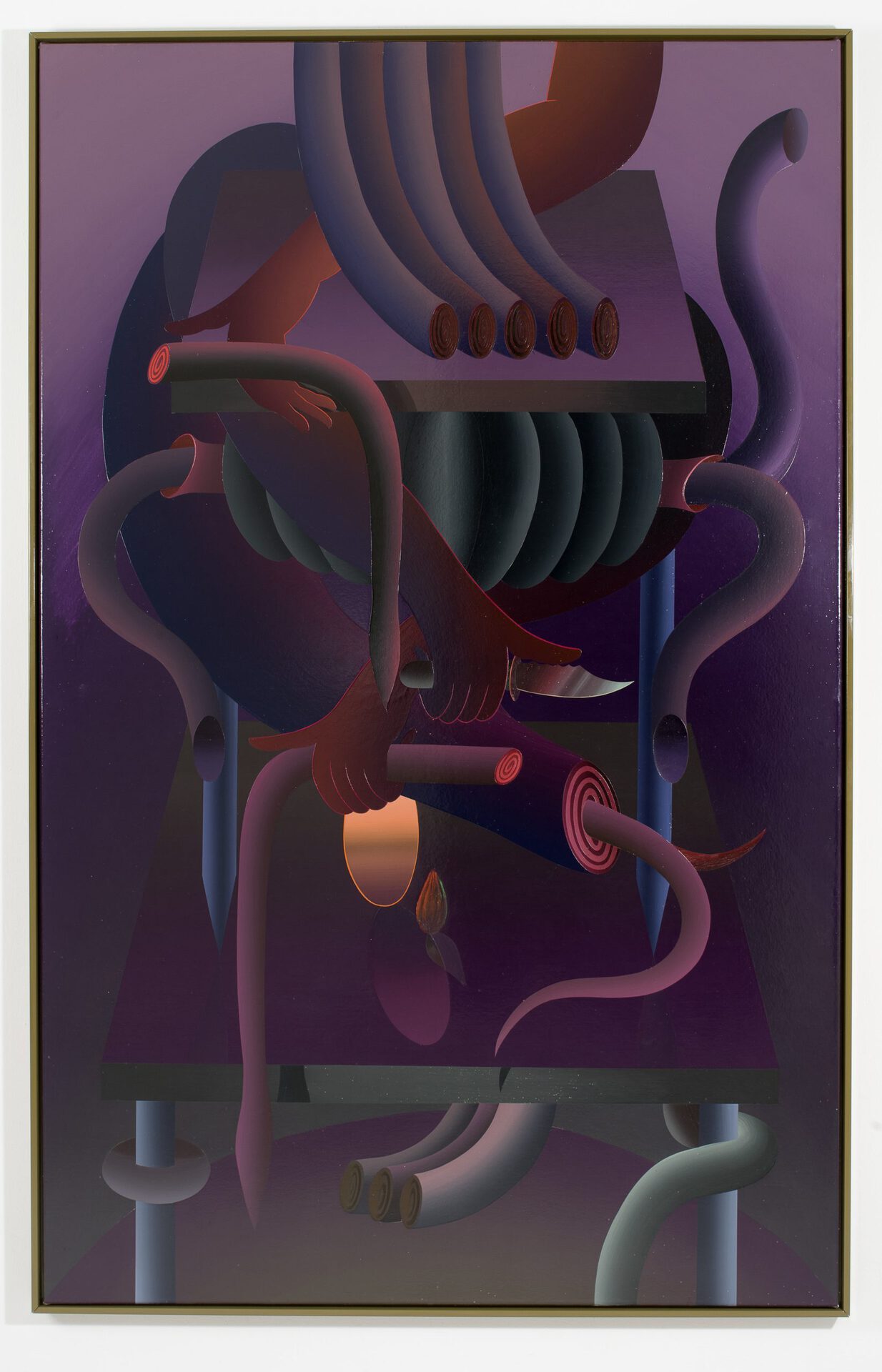 Pthological liar - still life with fig, pigments, glue and damar warnish on 190x120cm - framed, 2021 canvas