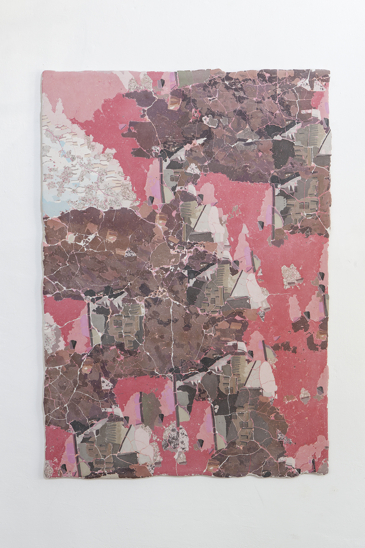 Heti Prack, World Fire, 2021, 142 x 102 cm, Gypsum, pigments, bone glue