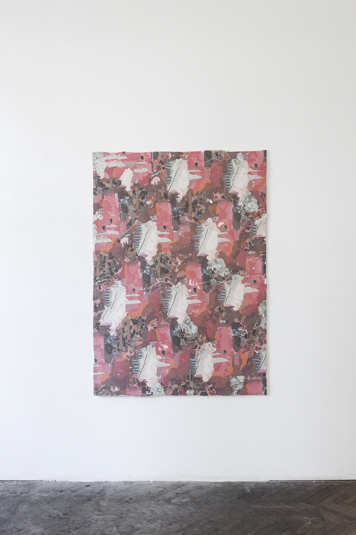 Heti Prack, World Fire, 2021, 141 x 100 cm, Gypsum, pigments, bone glue