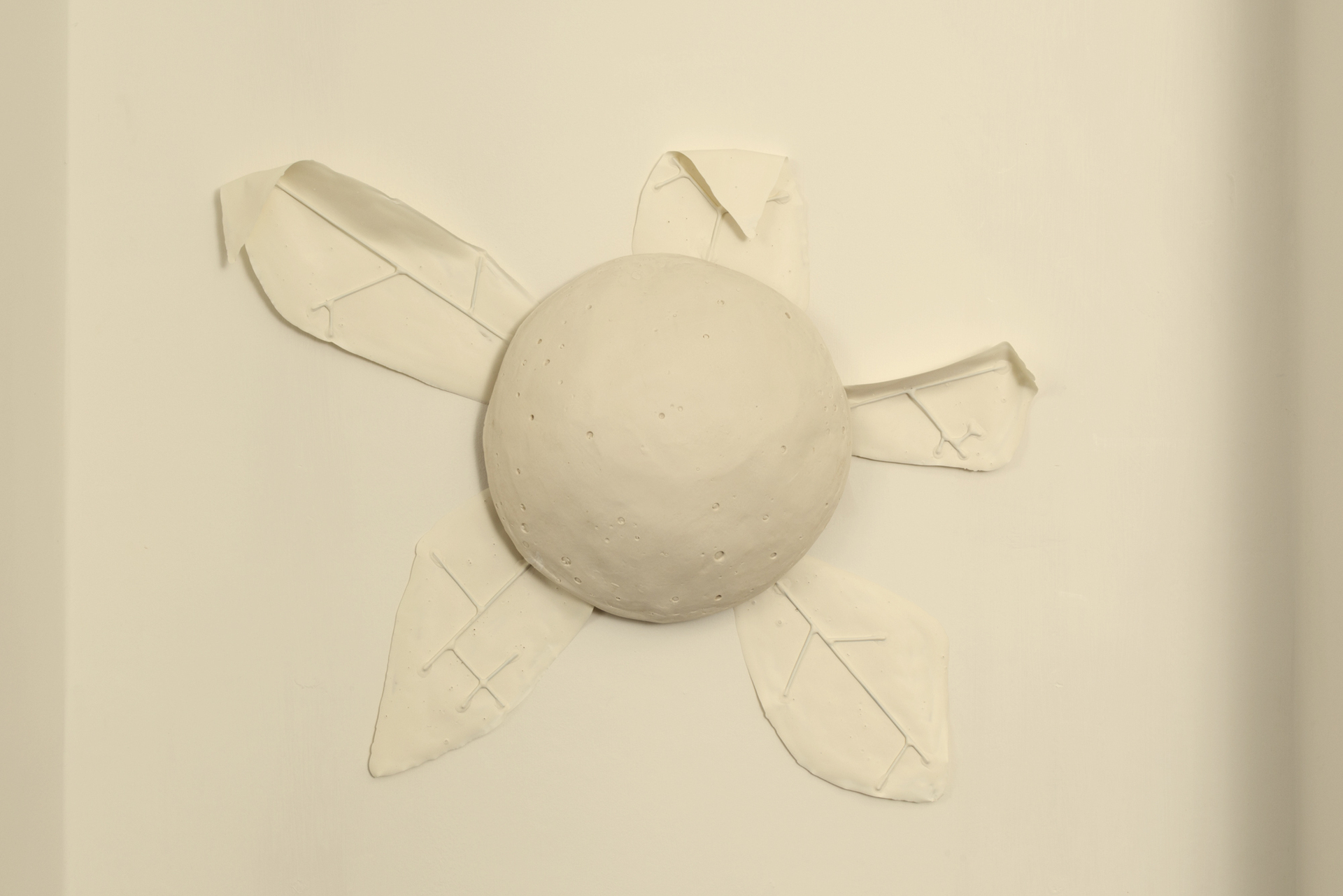 Sam Austen, New Moon, 2021, jesmonite, fibreglass, latex, steel wire, 50cm x 60cm x