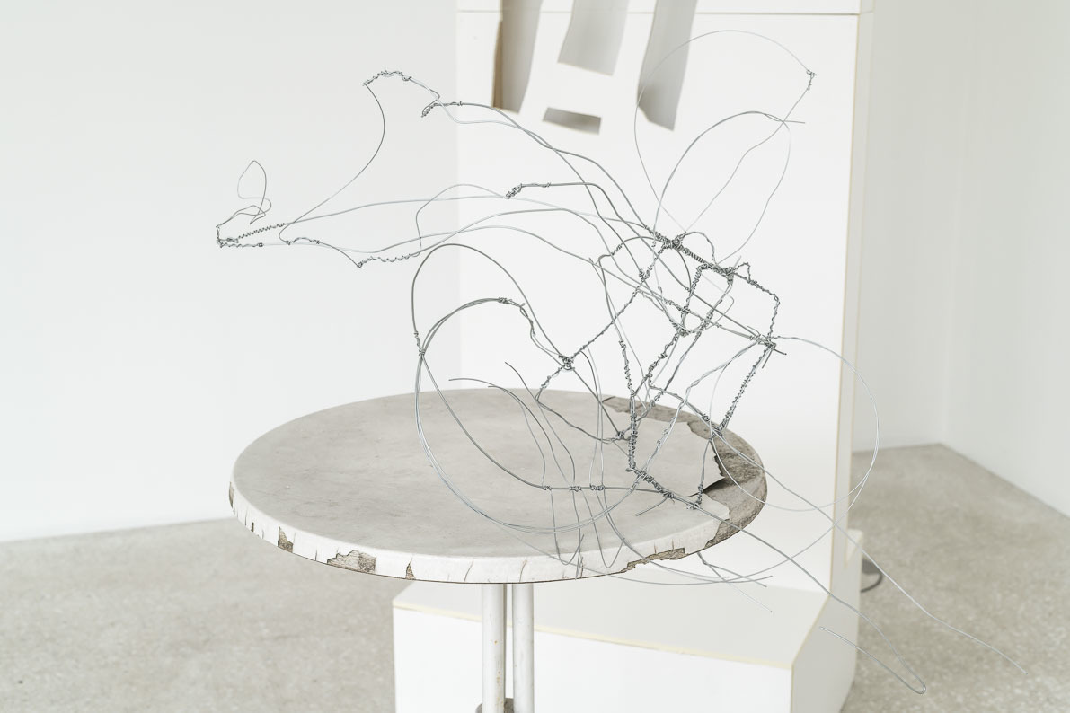 Sami Schlichting, M. of Abjection No. 2, 2021, Wire on found object, 118 x 60 x 95 cm
