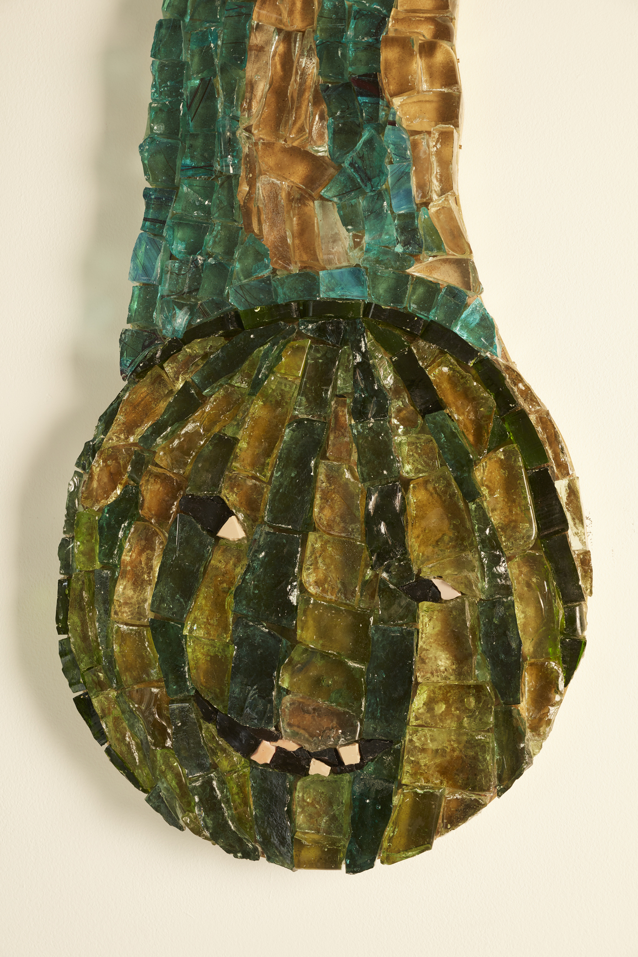 Thea Gvetadze, Khomlis Mtas to Khomli Mountain (detail), 2021, mixed media installation: silk gown, ceramics, old wooden object, 280 × 400 cm
