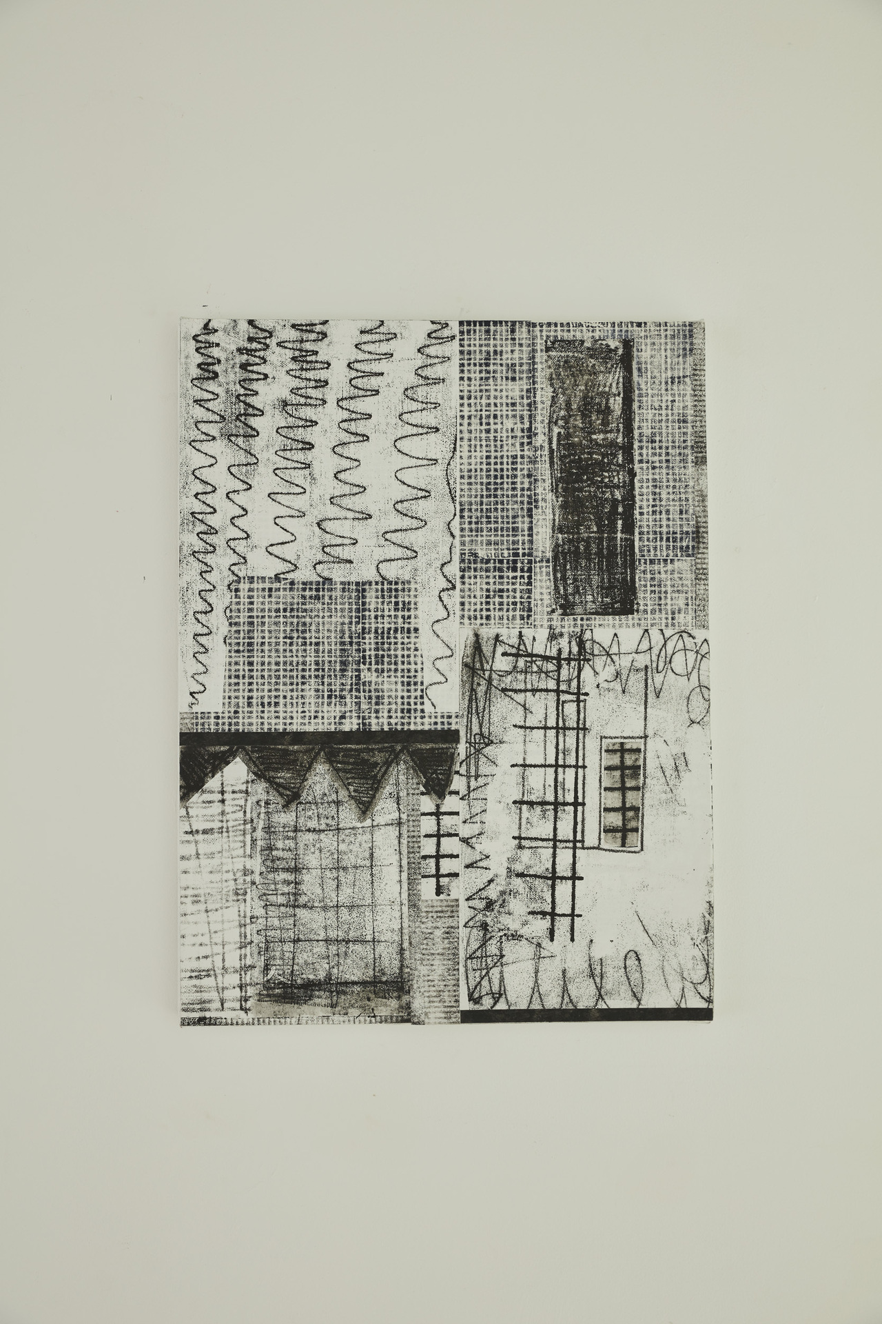 Maria Schumacher, Echo of the Past, 2021, linoprint on paper / canvas, 53 x 40 cm