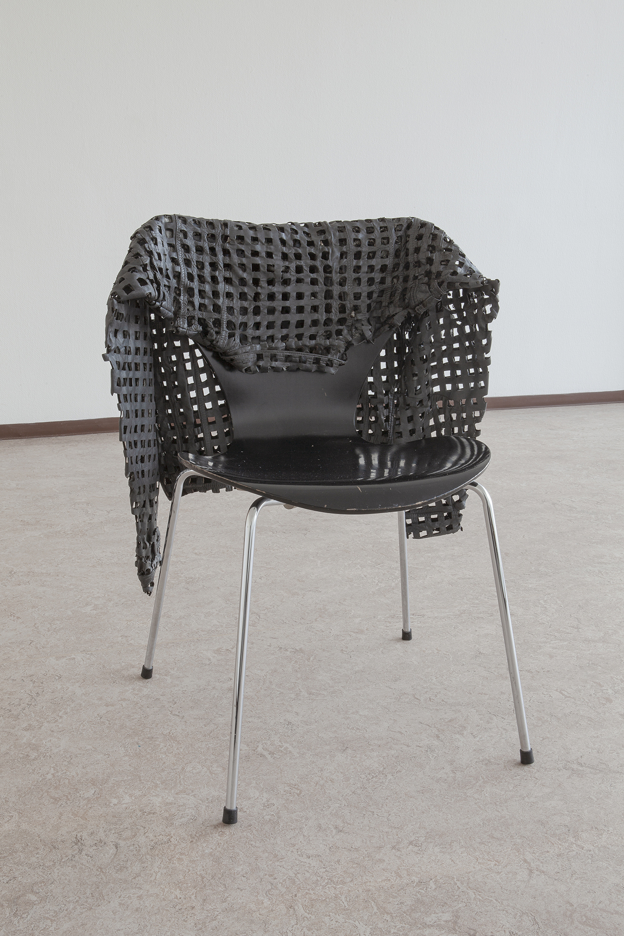 Untitled, 2021, chair, laser cut jacket