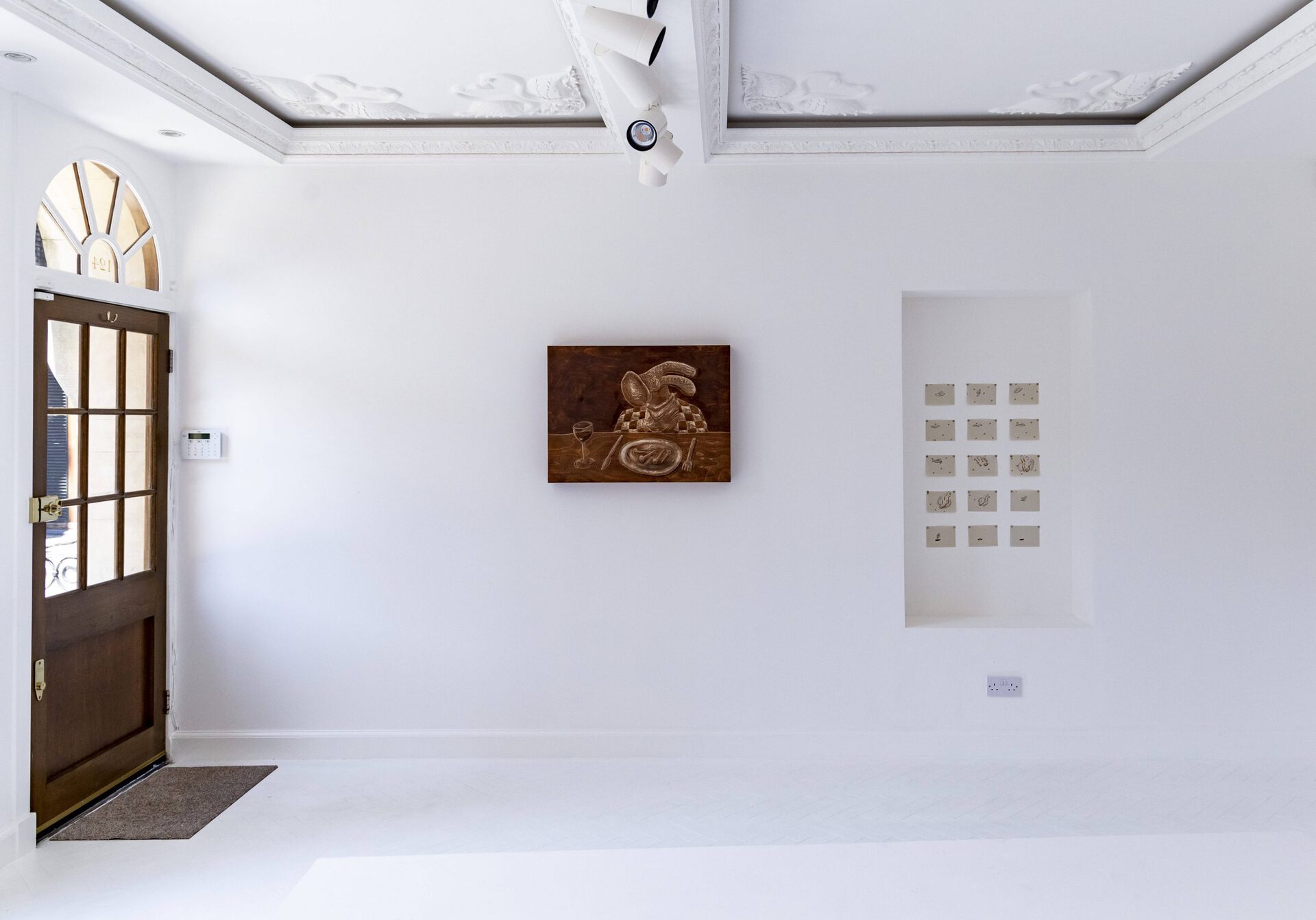 Installation View of 'Thoughts to fall asleep to' at Sapling in London, Photography: Alice Lubbock, 2021