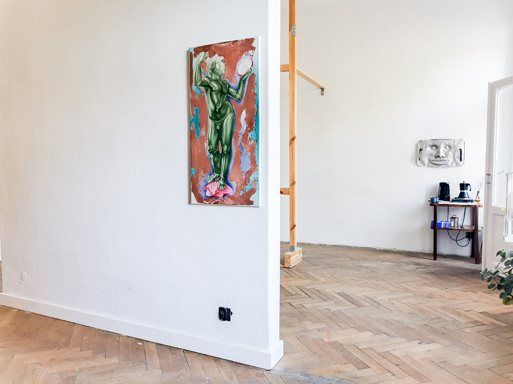 Maciej Nowacki, "Little Prophet I", 2021, acrylic on canvas,100x50 cm