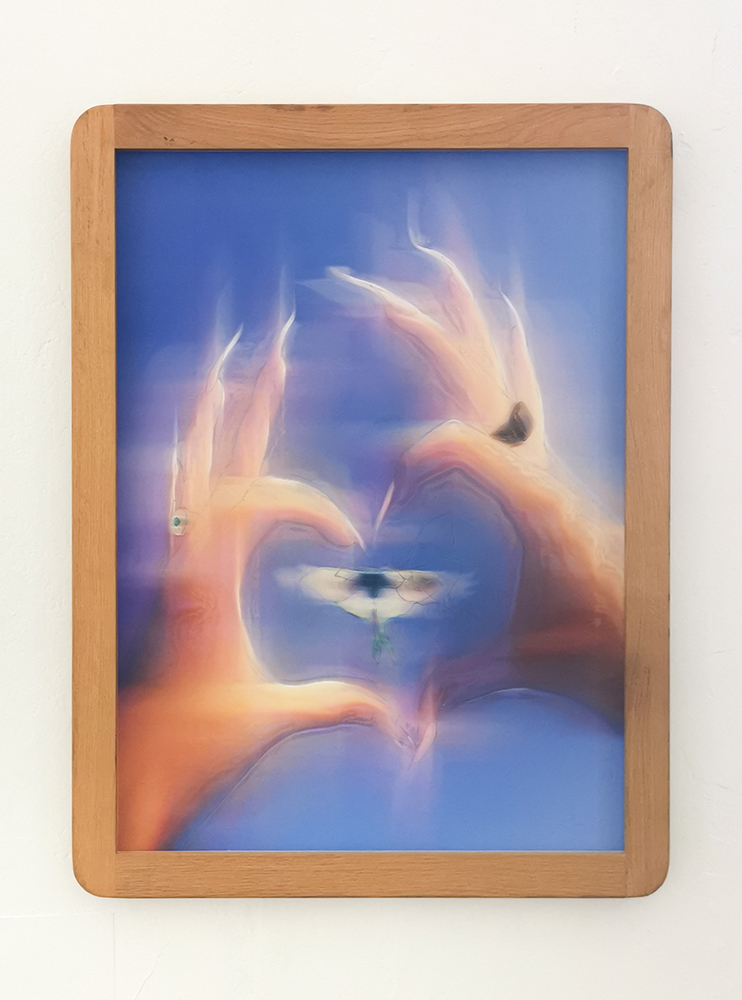 Kamil I, "Holographic Butterfly", 2021, print on archival paper, pencil,  50x70 cm