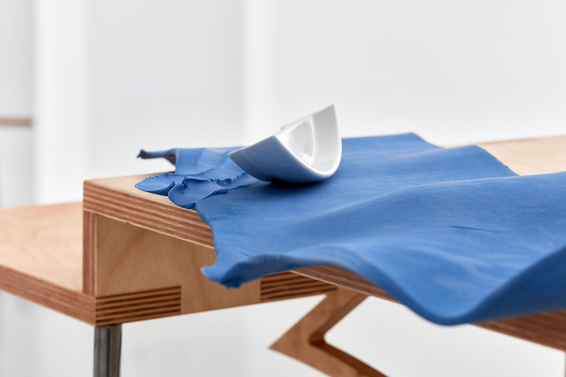 Our Common Needs, 2021, porcelain, birch plywood, metal, 184 × 148 × 55 cm