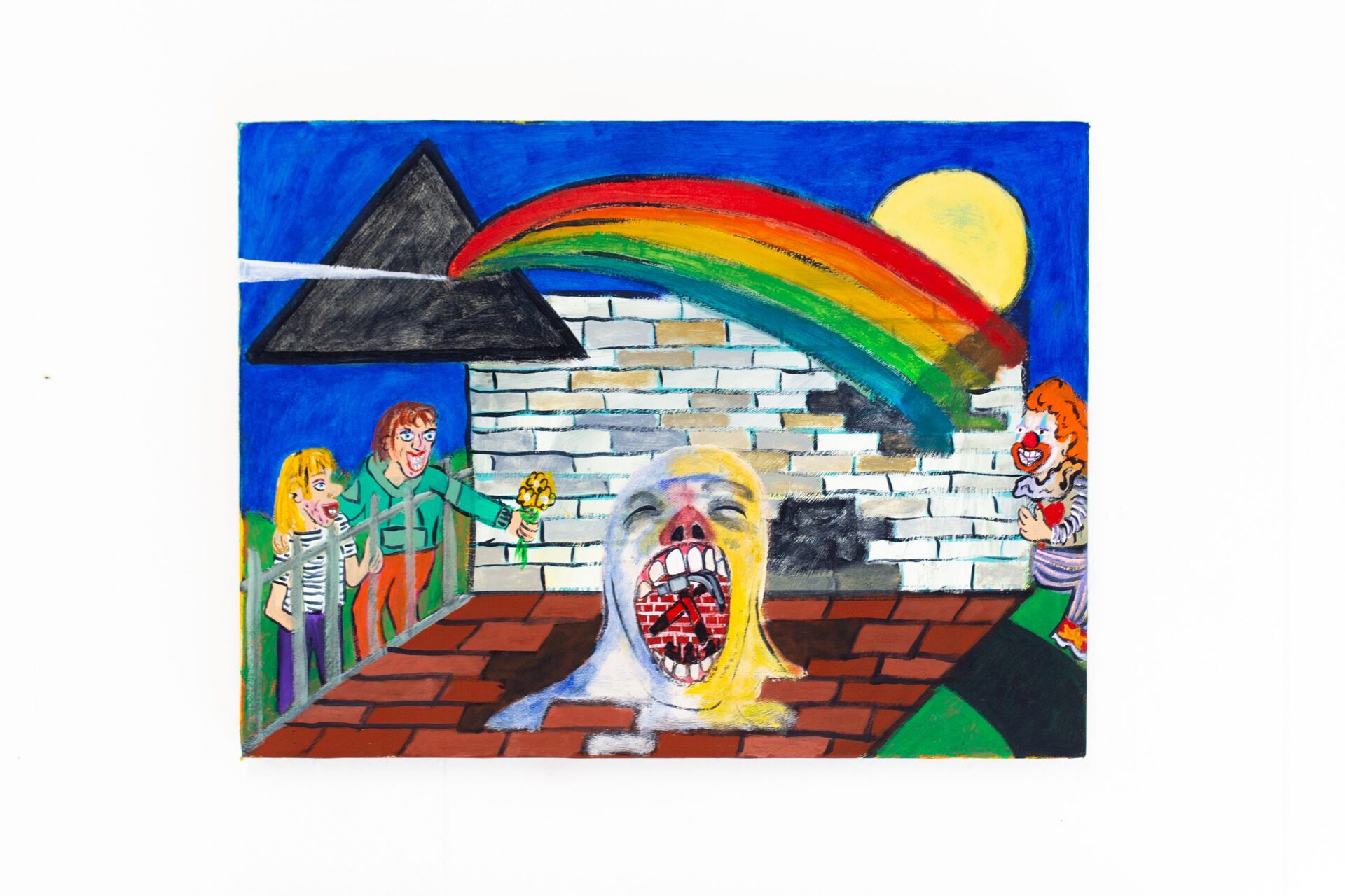 Chris Retsina, Yes… I Love Pink Floyd, 2021, Flashe paint, mica powder, 12 x 14 inches