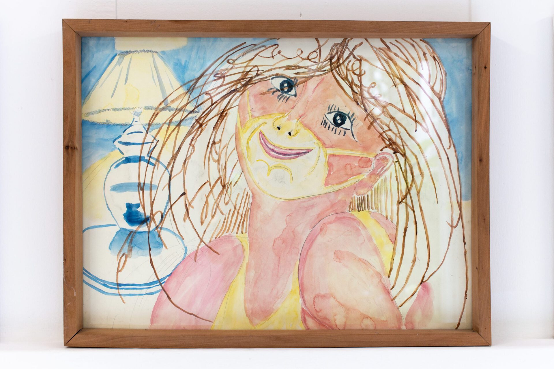 Nick Payne, Mask Tan, 2020, Watercolor, 25 x 19 inches (framed)