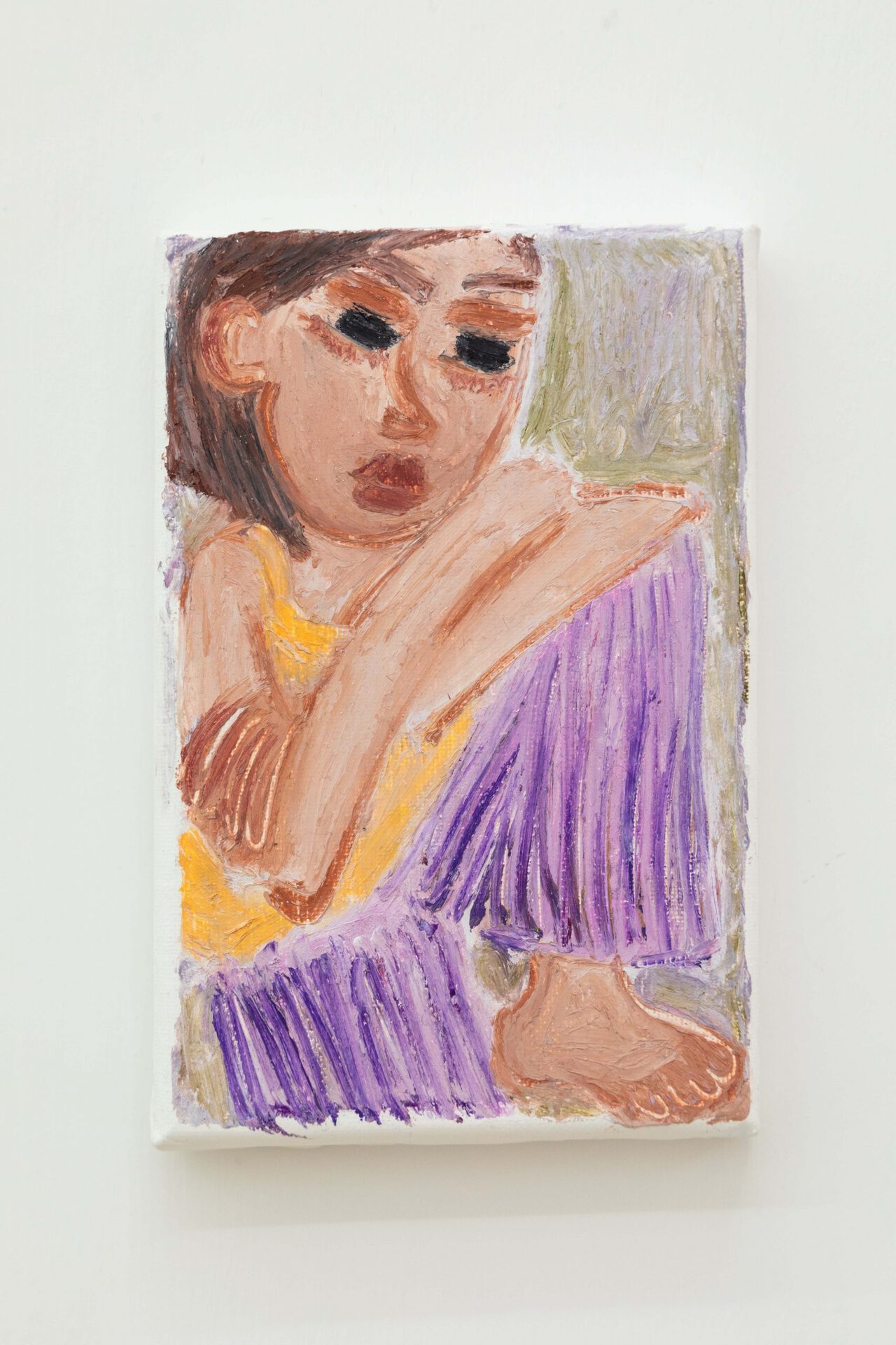 Tatiana Defraine, the cruising cloud, 2021, Oil Pastel on canvas, 15x10cm
