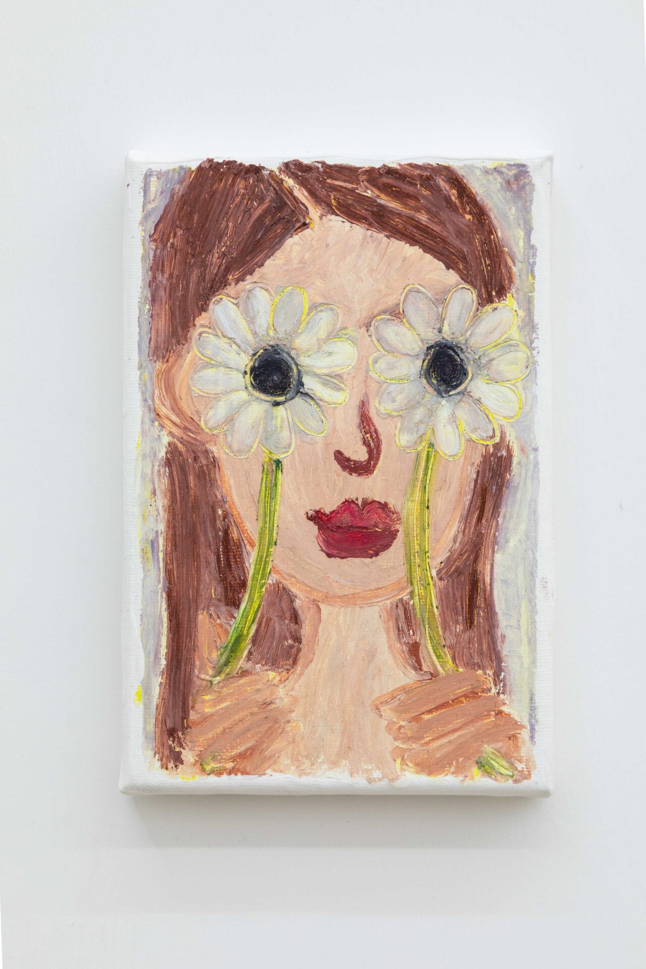 Tatiana Defraine, Daisies are not wise, 2021, Oil Pastel on canvas, 15x10cm