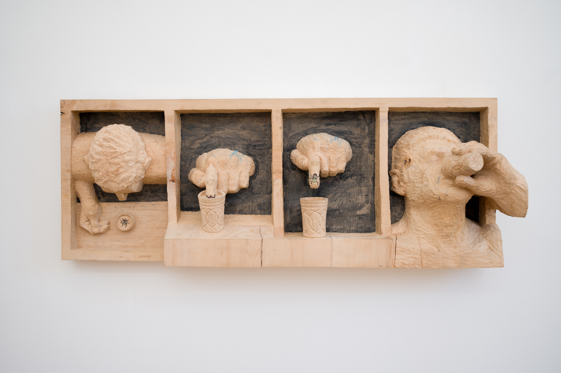 Giorgi Khaniashvili, Untitled, 2021, Beech Wood, 47x126.5x6.7 cm. Photo Credit - Gallery Artbeat