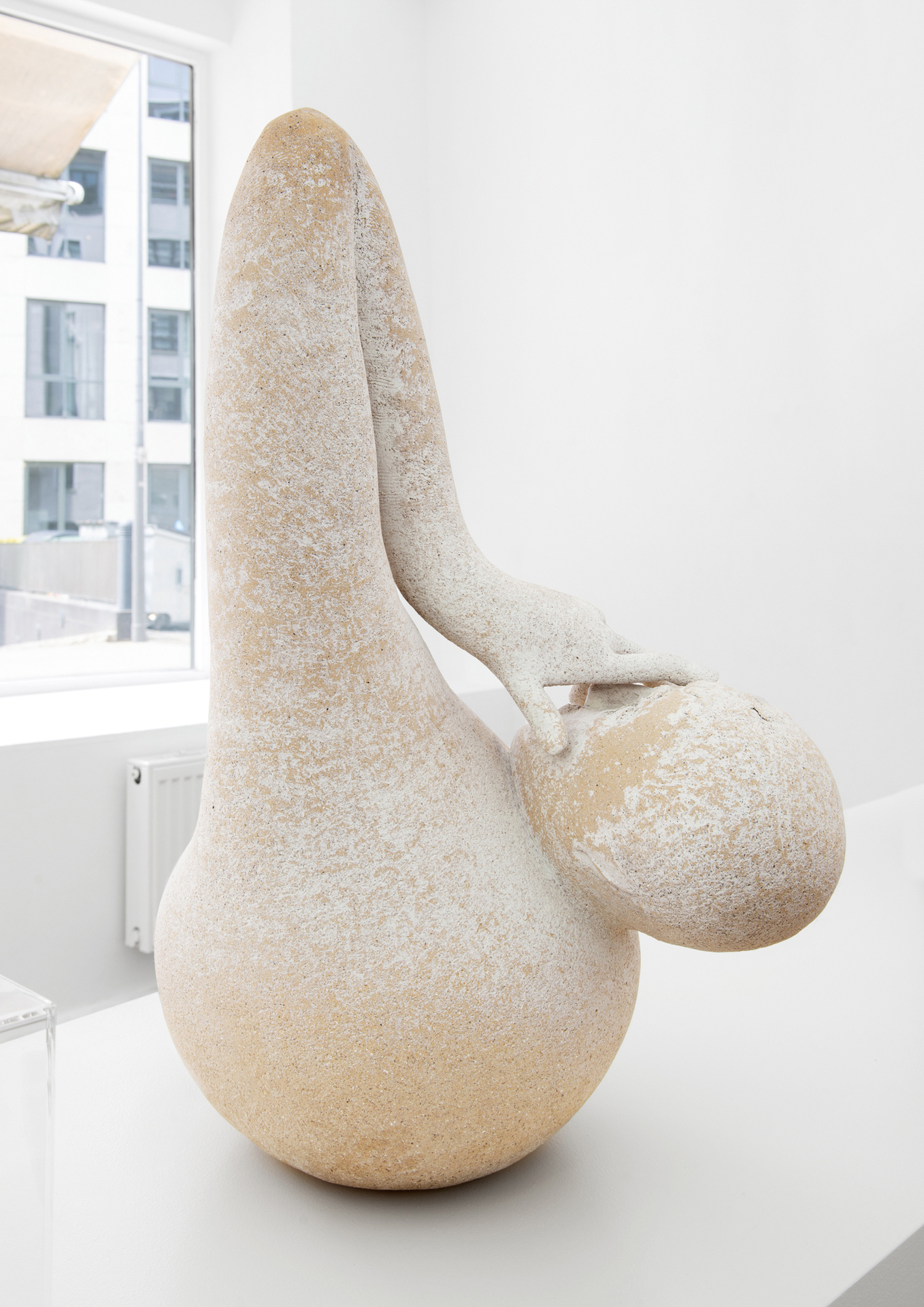 Mark Barker, Untitled, 2021, stoneware, gesso, beeswax, 62 x 29 x 39 cm