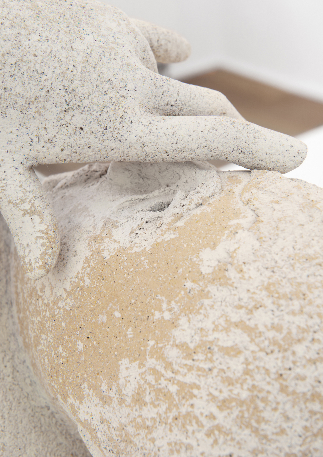 Mark Barker, Untitled, 2021, stoneware, gesso, beeswax, 62 x 29 x 39 cm (detail)