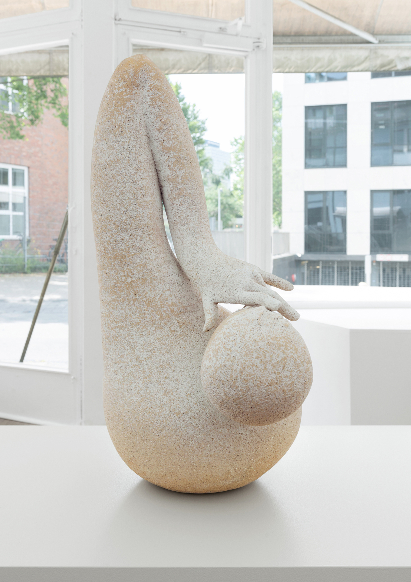 Mark Barker, Untitled, 2021, stoneware, gesso, beeswax, 62 x 29 x 39 cm