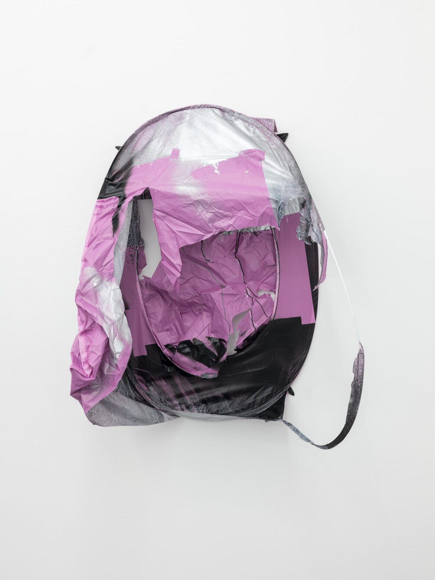 Max Geisler, H.6.20 (Shortcut), 2020, acrylic and varnish on beach shelter, 120 x 70 x 90 cm